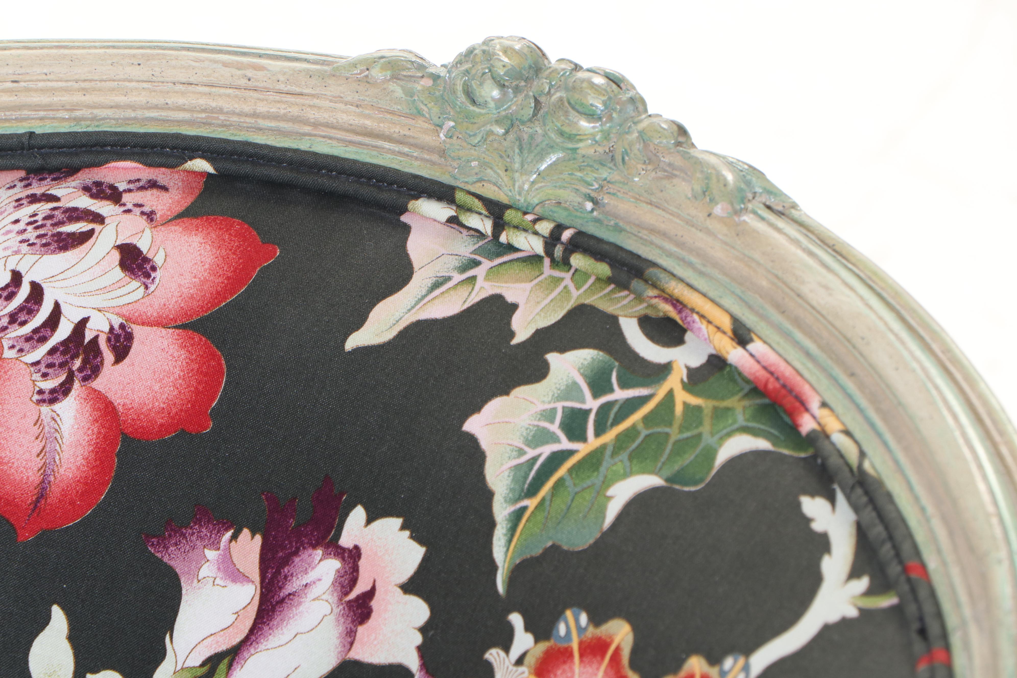 Two Louis XV Style Painted Beech and Custom-Upholstered Bergères and Ottoman