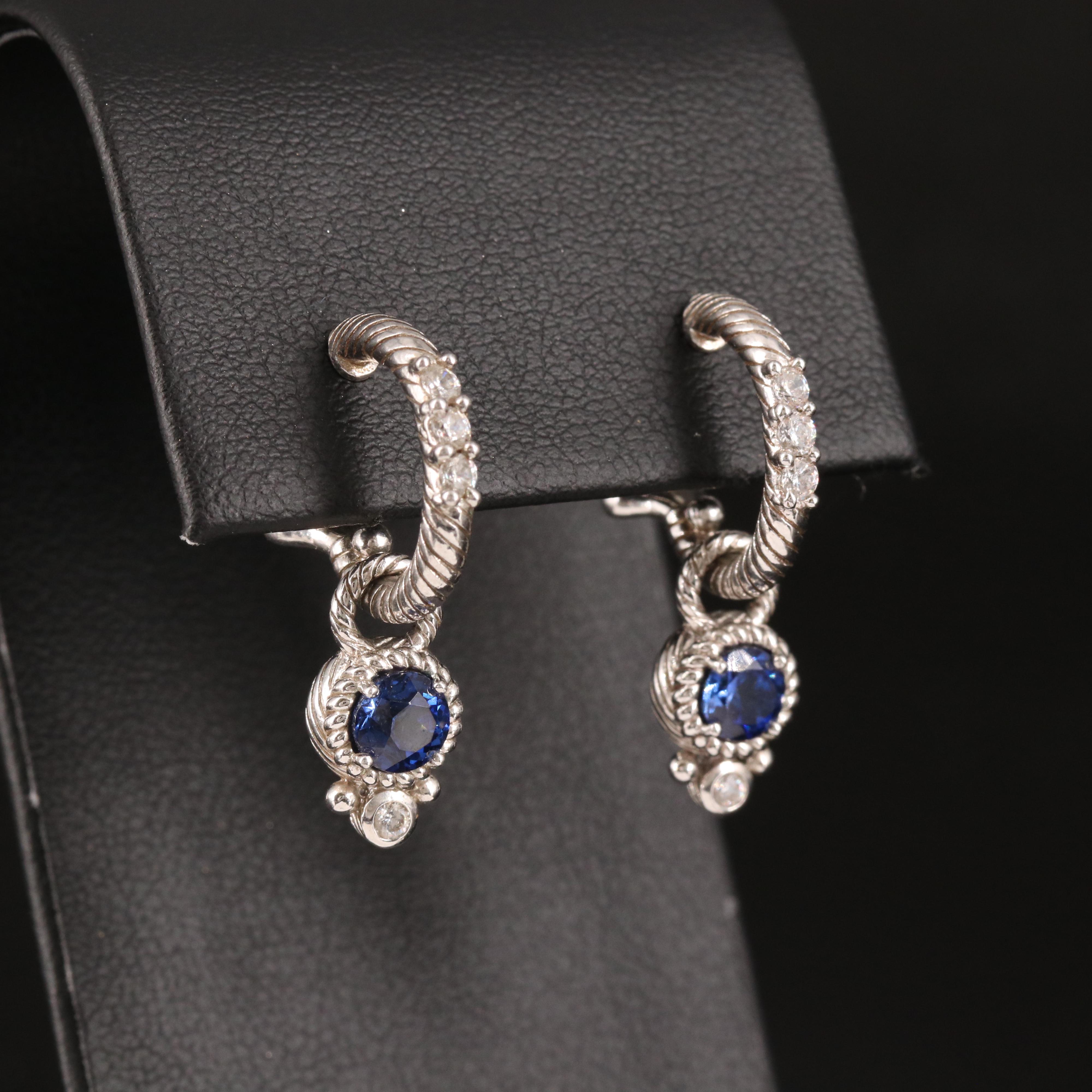 Judith Ripka Sterling Earrings with Cubic Zirconia Enhancers
