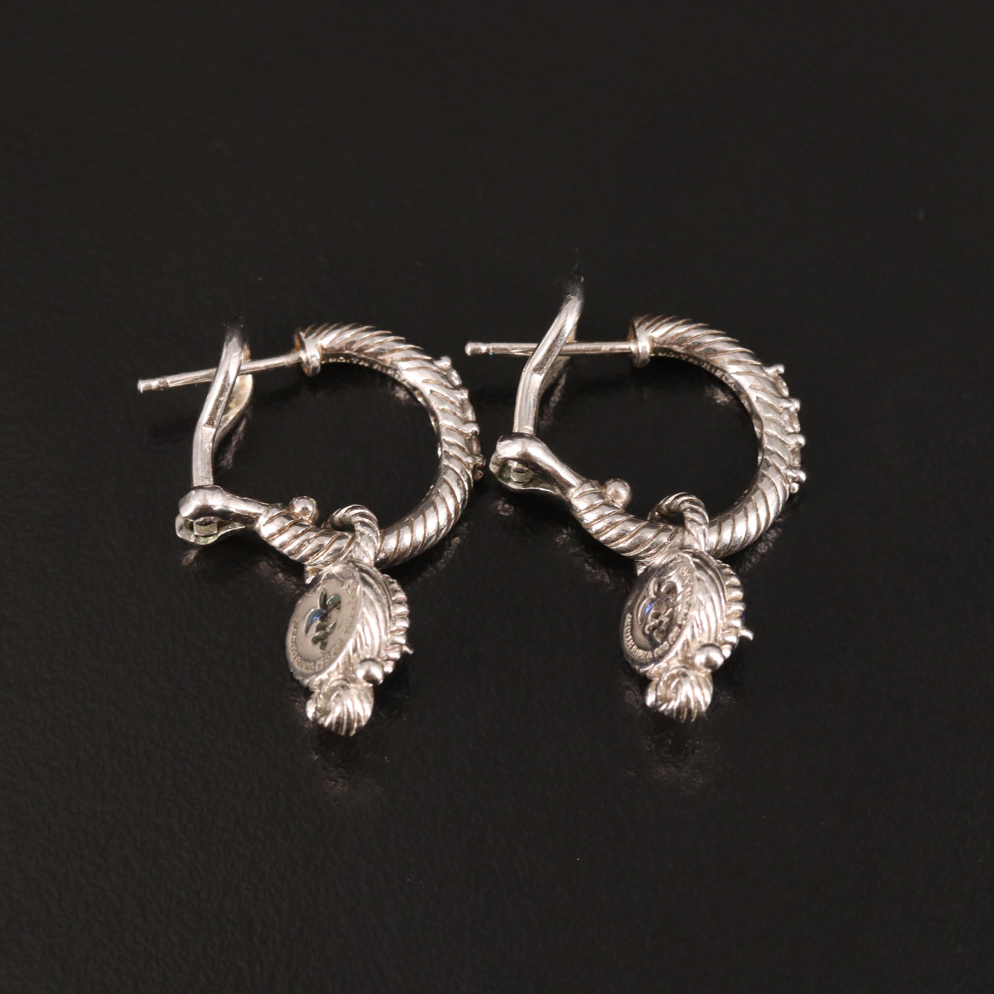 Judith Ripka Sterling Earrings with Cubic Zirconia Enhancers