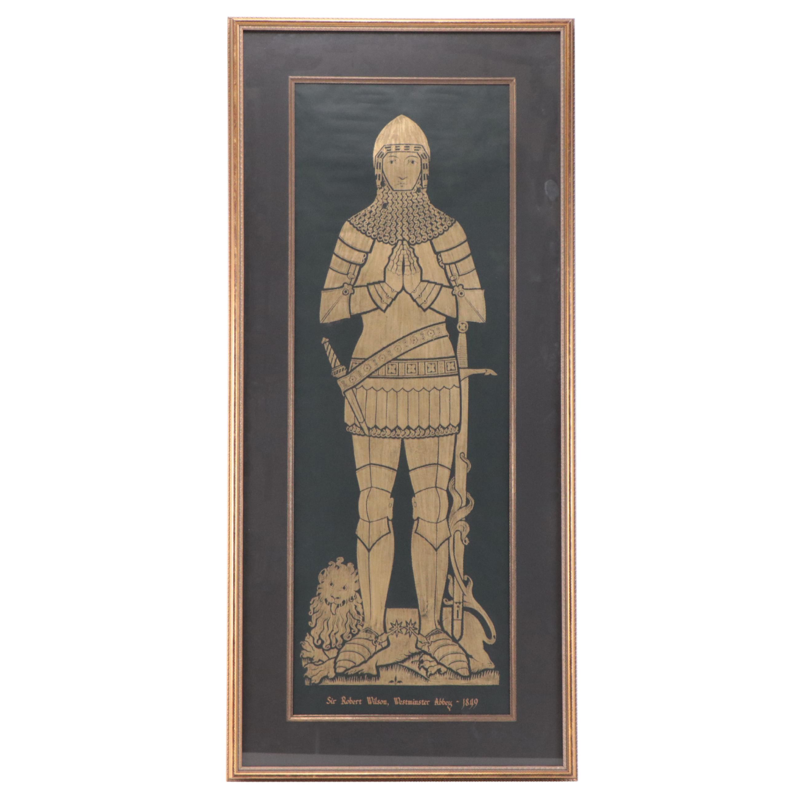 Brass Medieval Tomb Rubbing of General Sir Robert Wilson