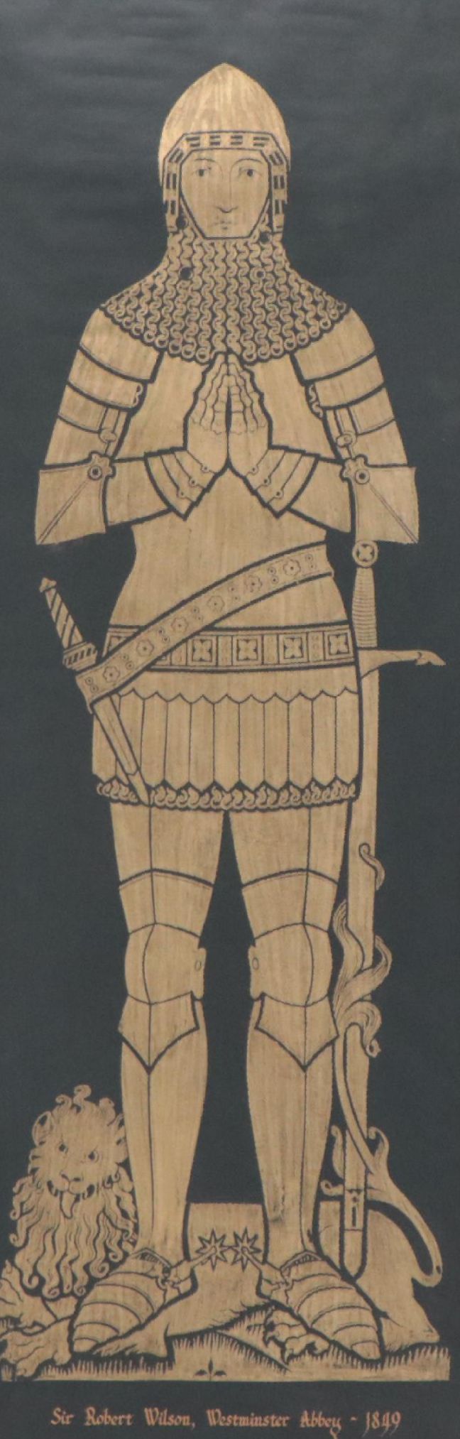 Brass Medieval Tomb Rubbing of General Sir Robert Wilson