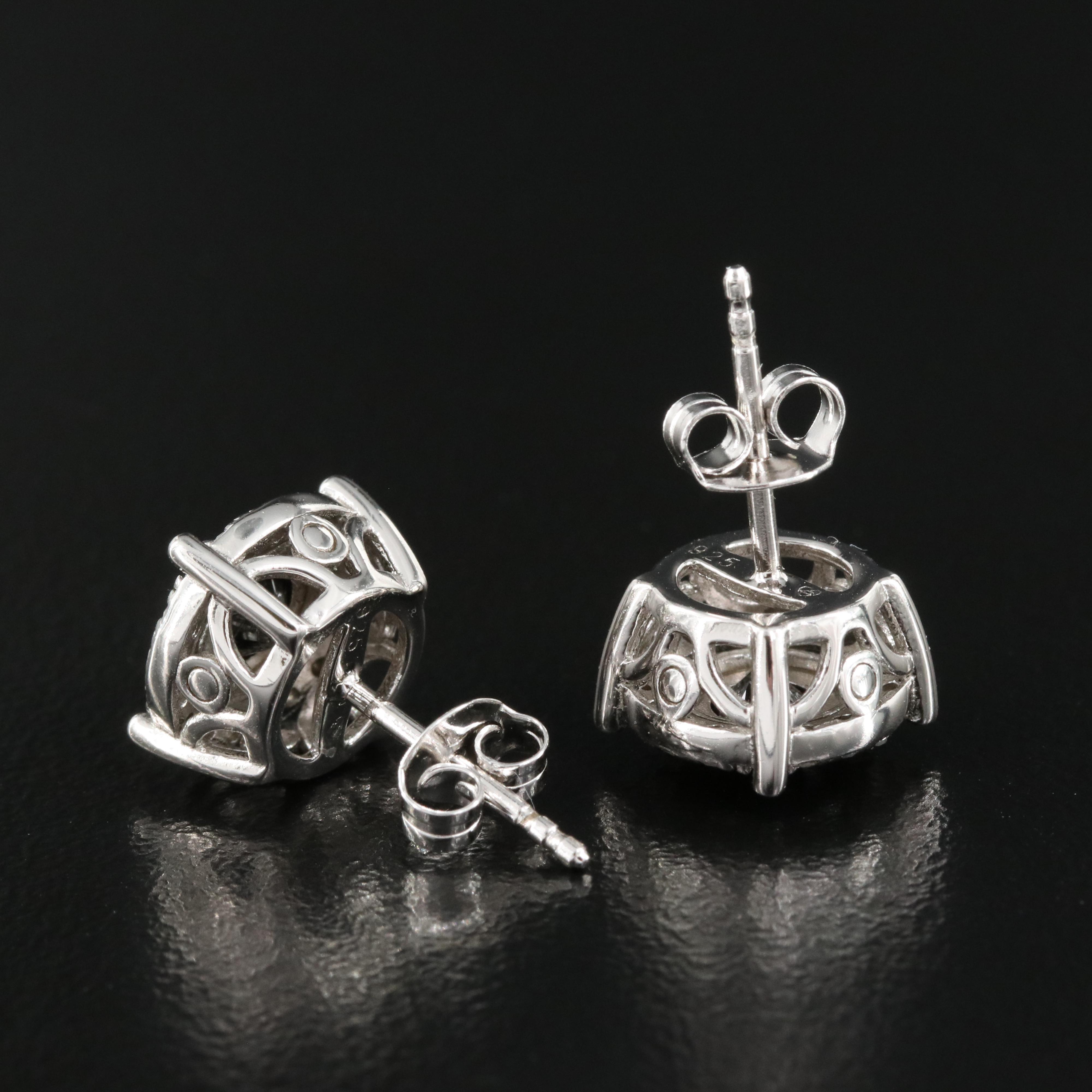 Sterling 0.74 CTW Diamond Earrings