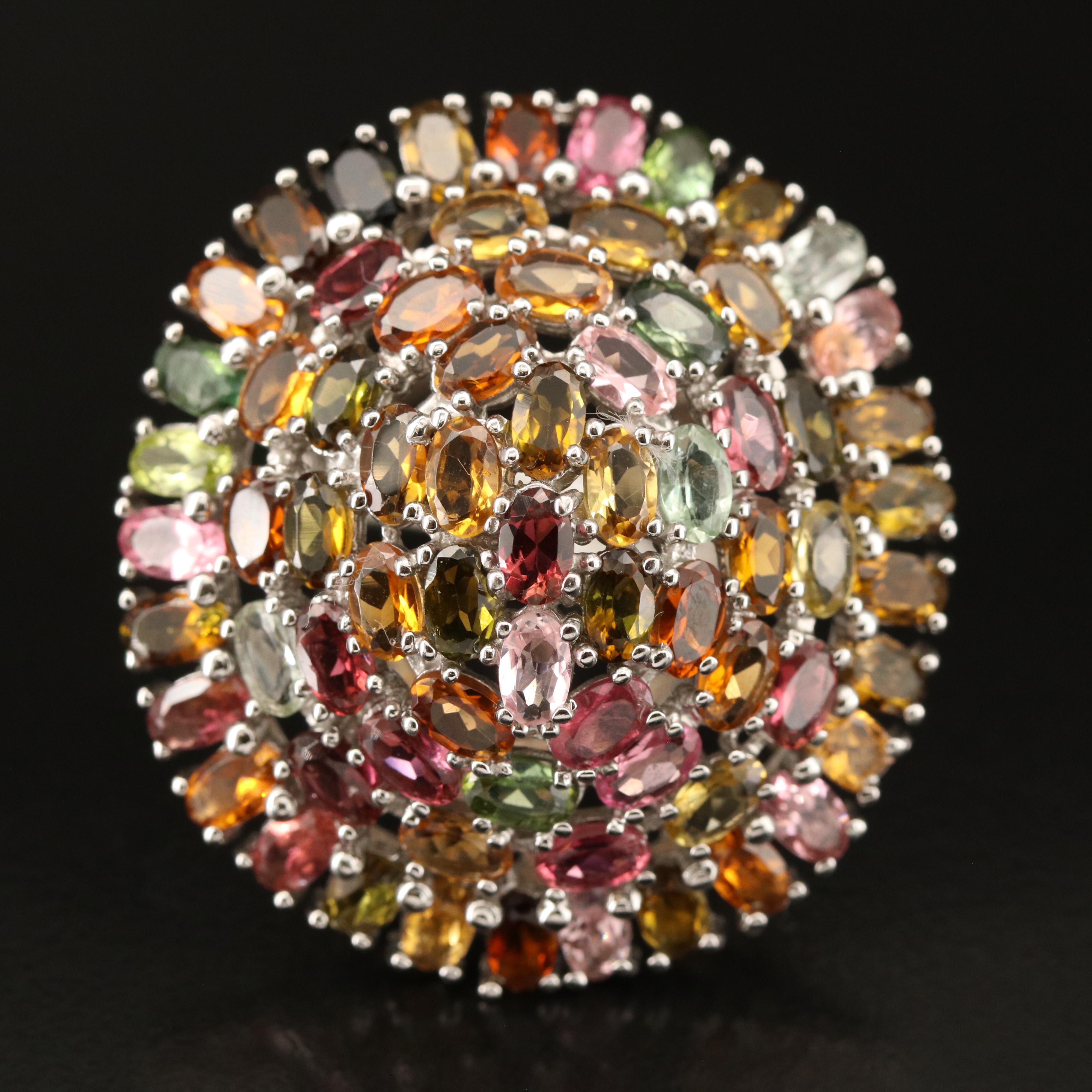 Sterling Tourmaline Dome Ring