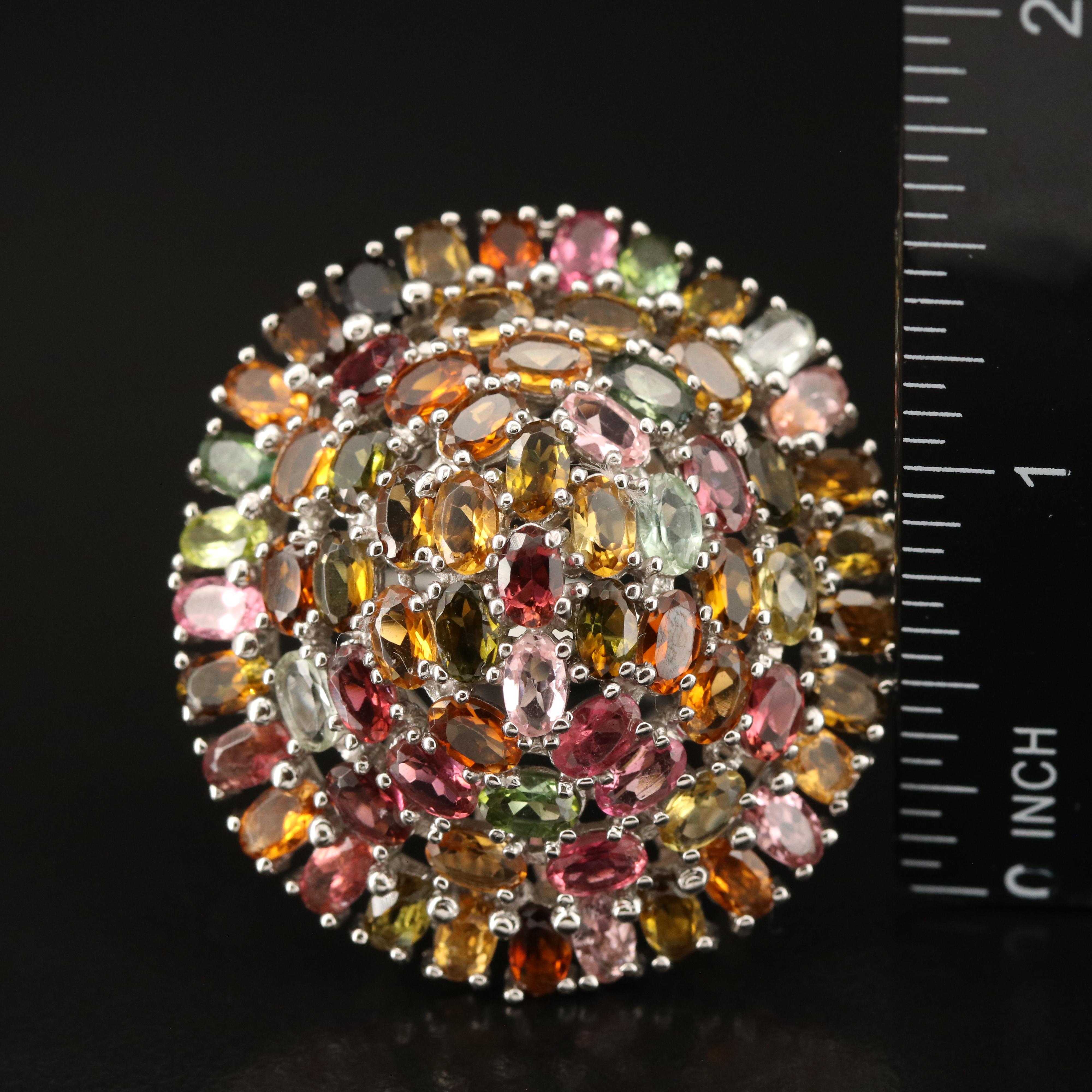 Sterling Tourmaline Dome Ring