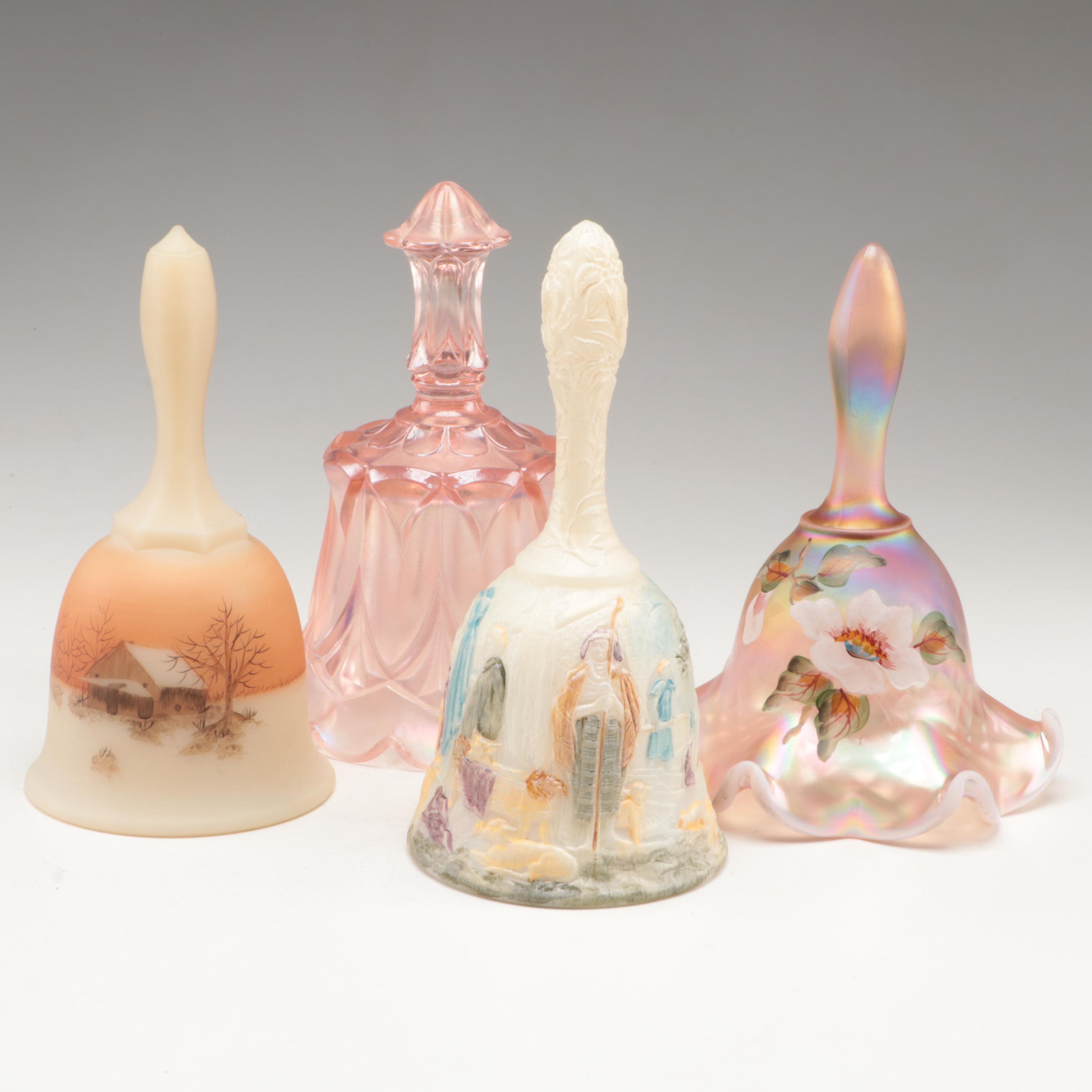 Fenton Hand-Painted and Other Glass Bells