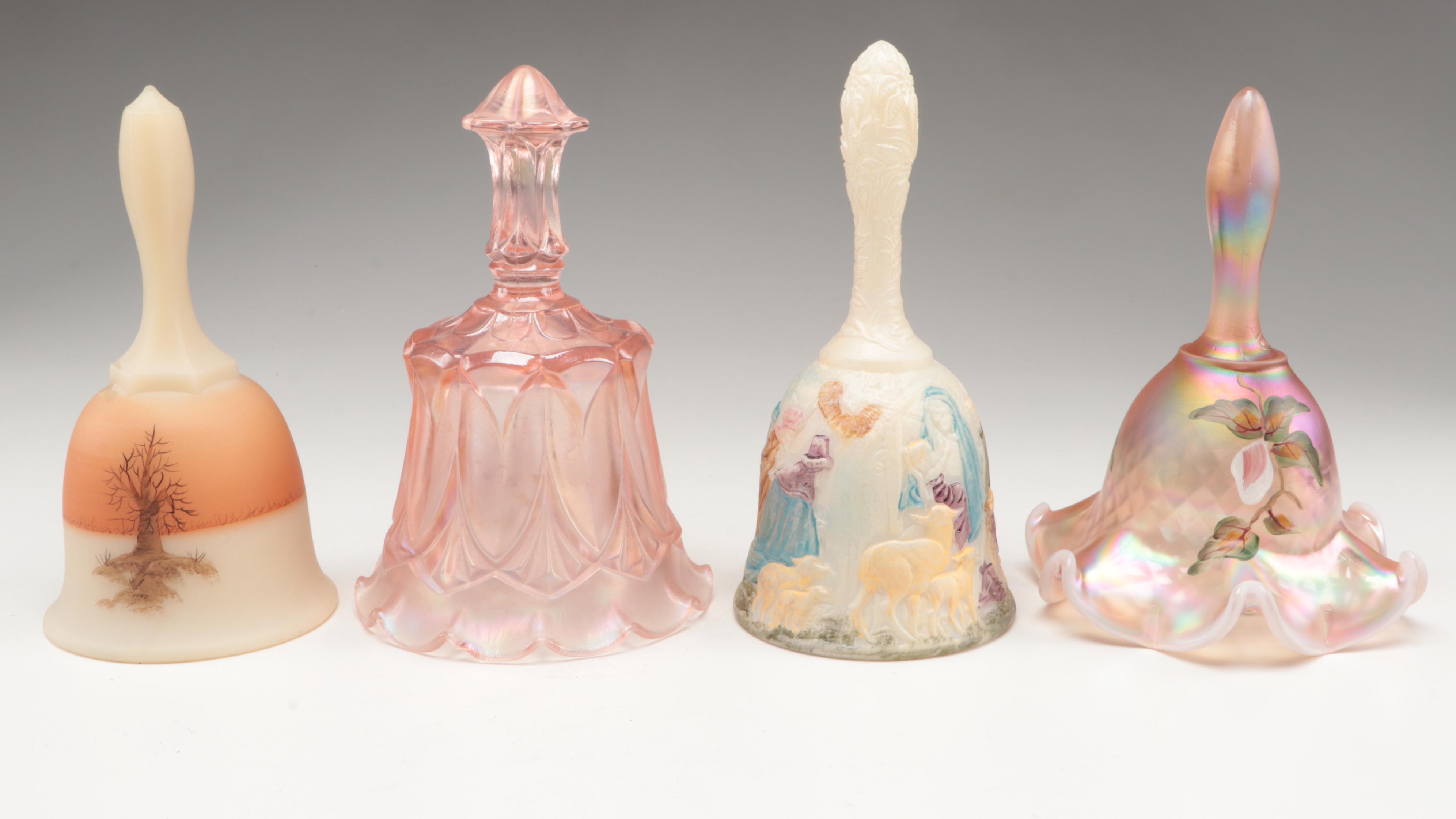 Fenton Hand-Painted and Other Glass Bells