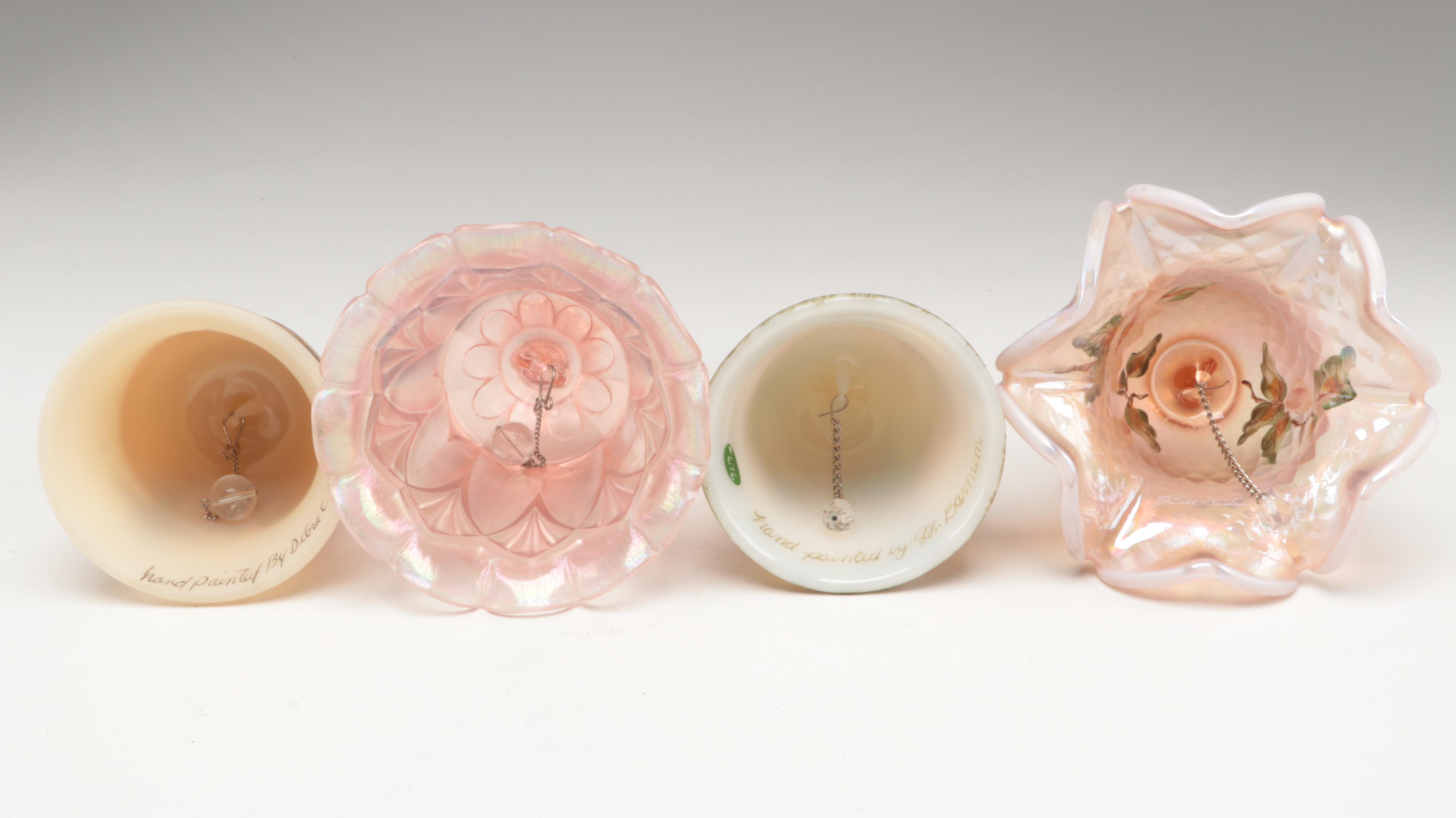 Fenton Hand-Painted and Other Glass Bells