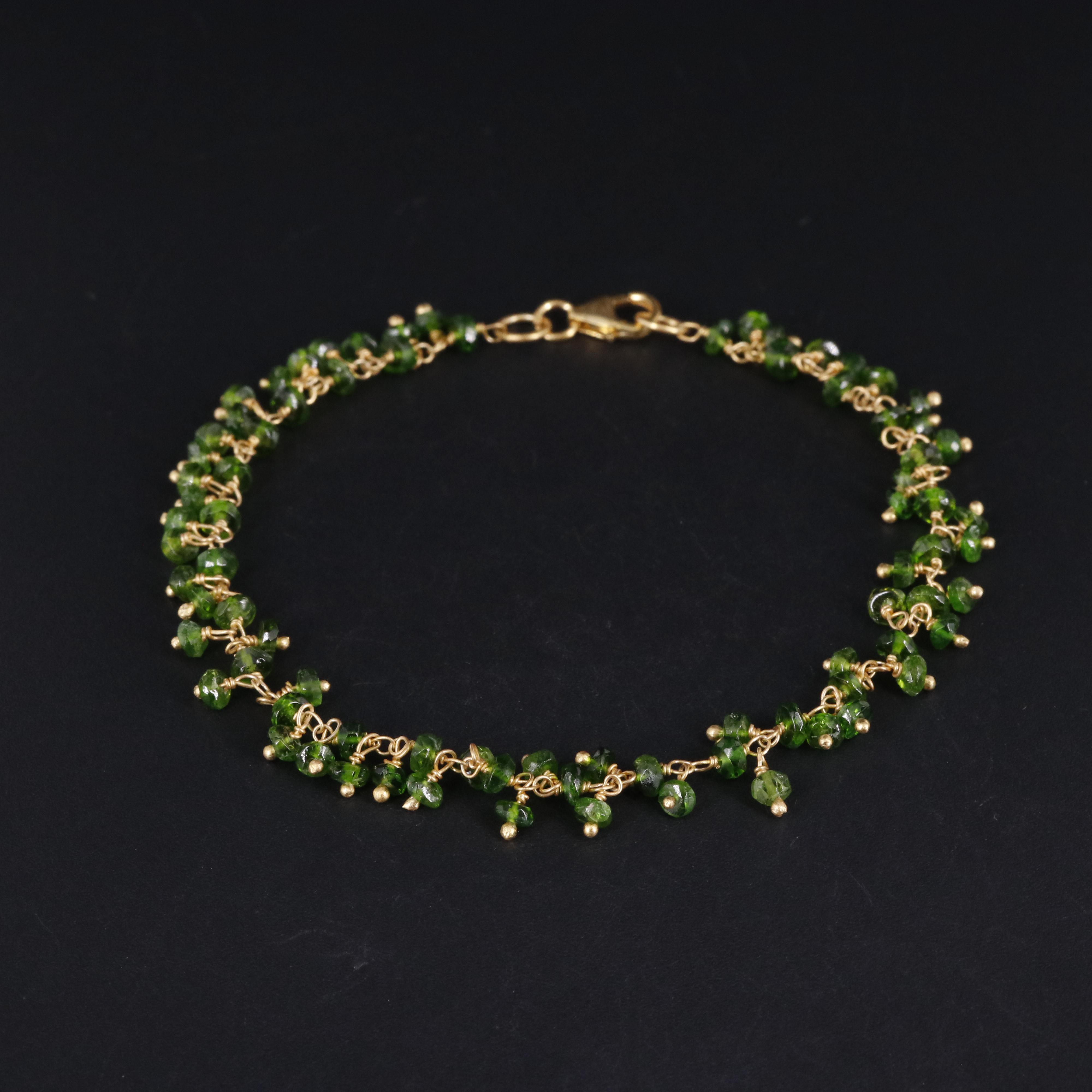 Green Dangle Beaded Bracelet