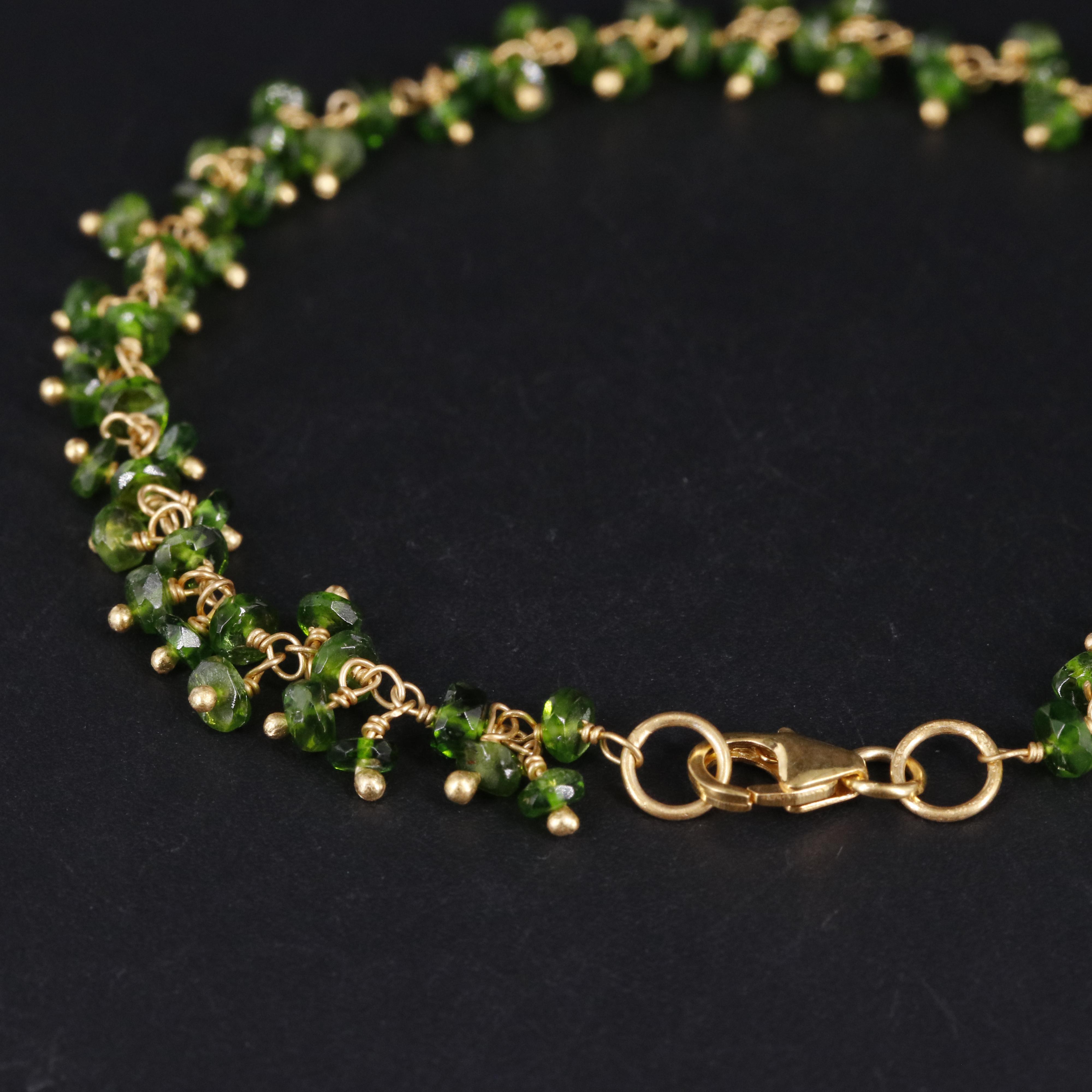 Green Dangle Beaded Bracelet