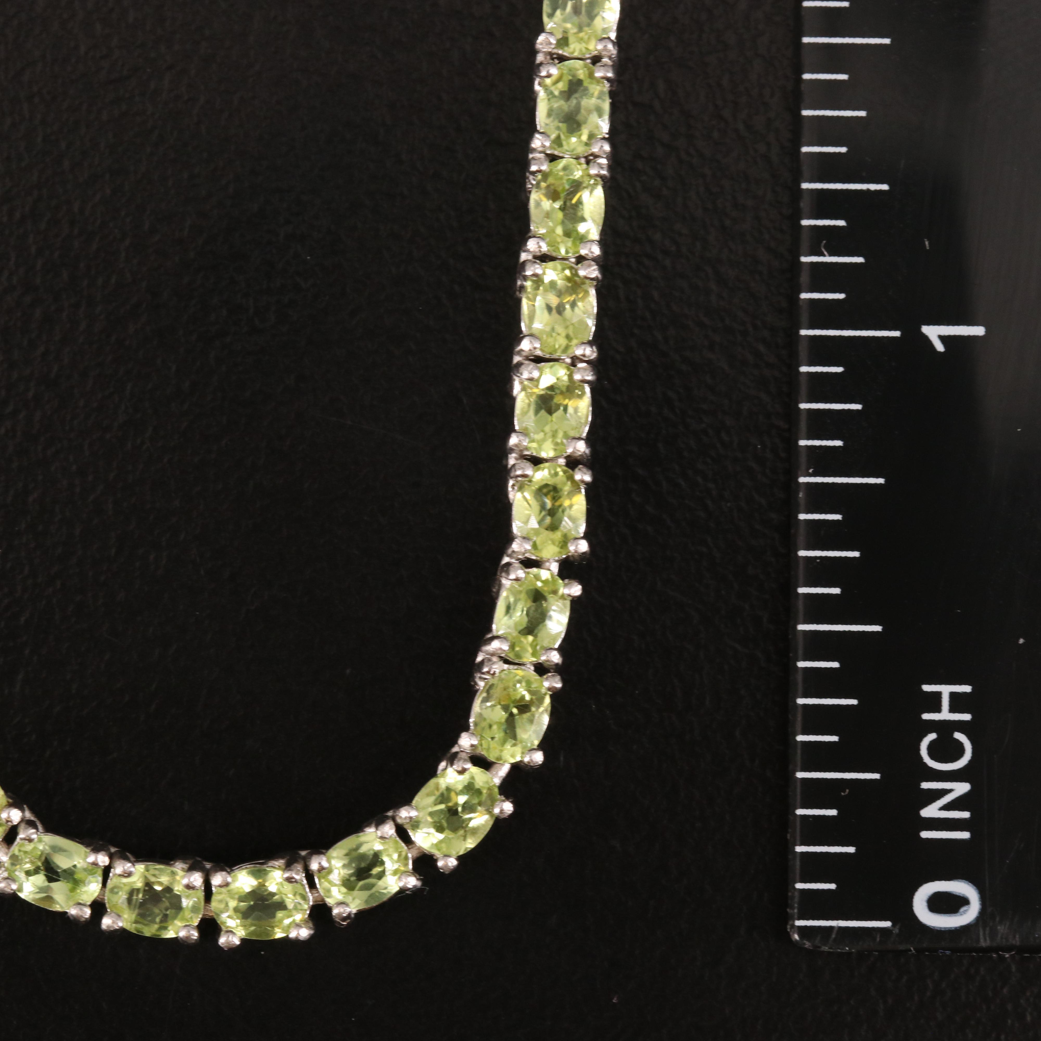 Sterling Peridot Rivière Necklace
