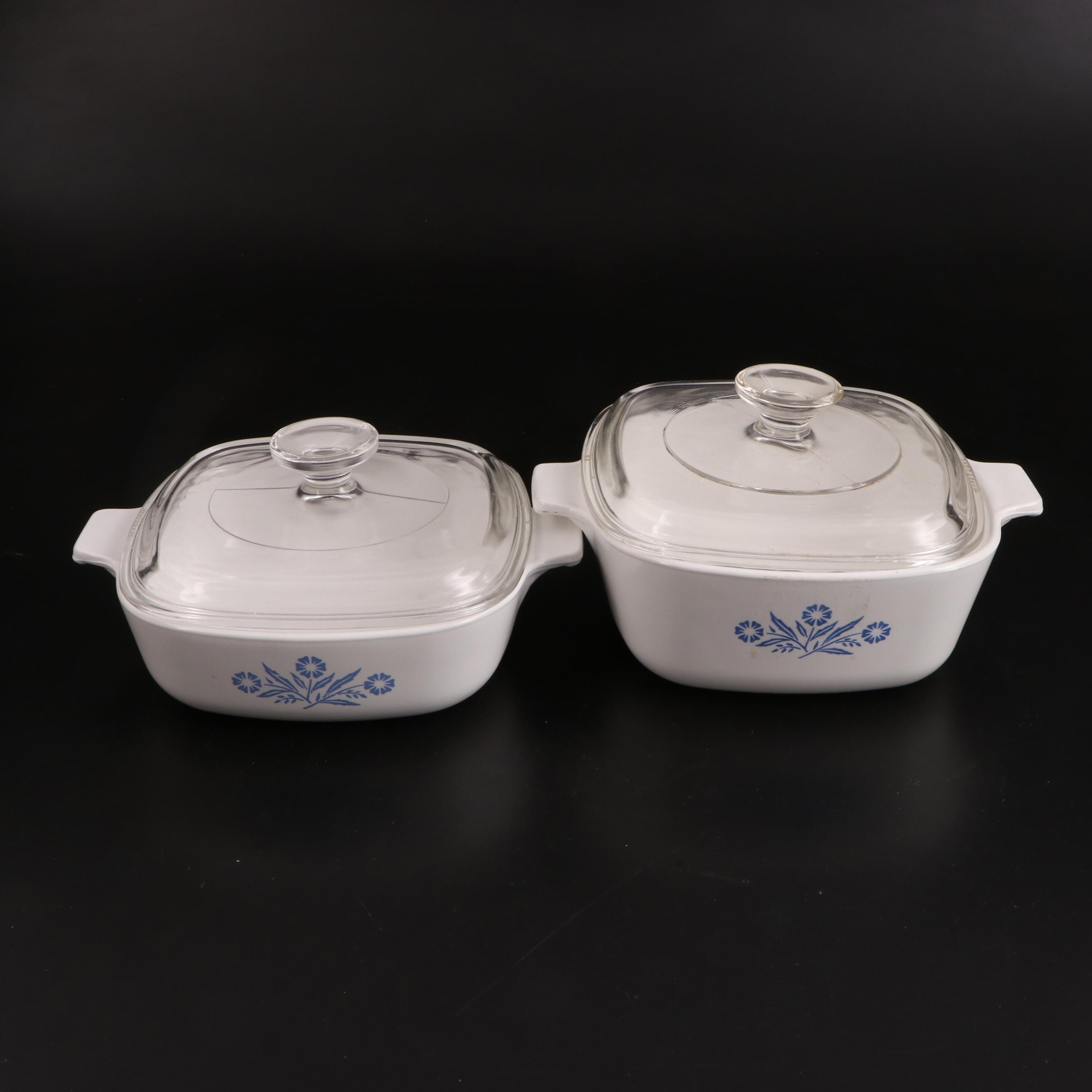 Corning "Cornflower Blue" Casserole and Baking Dishes with Lids and More