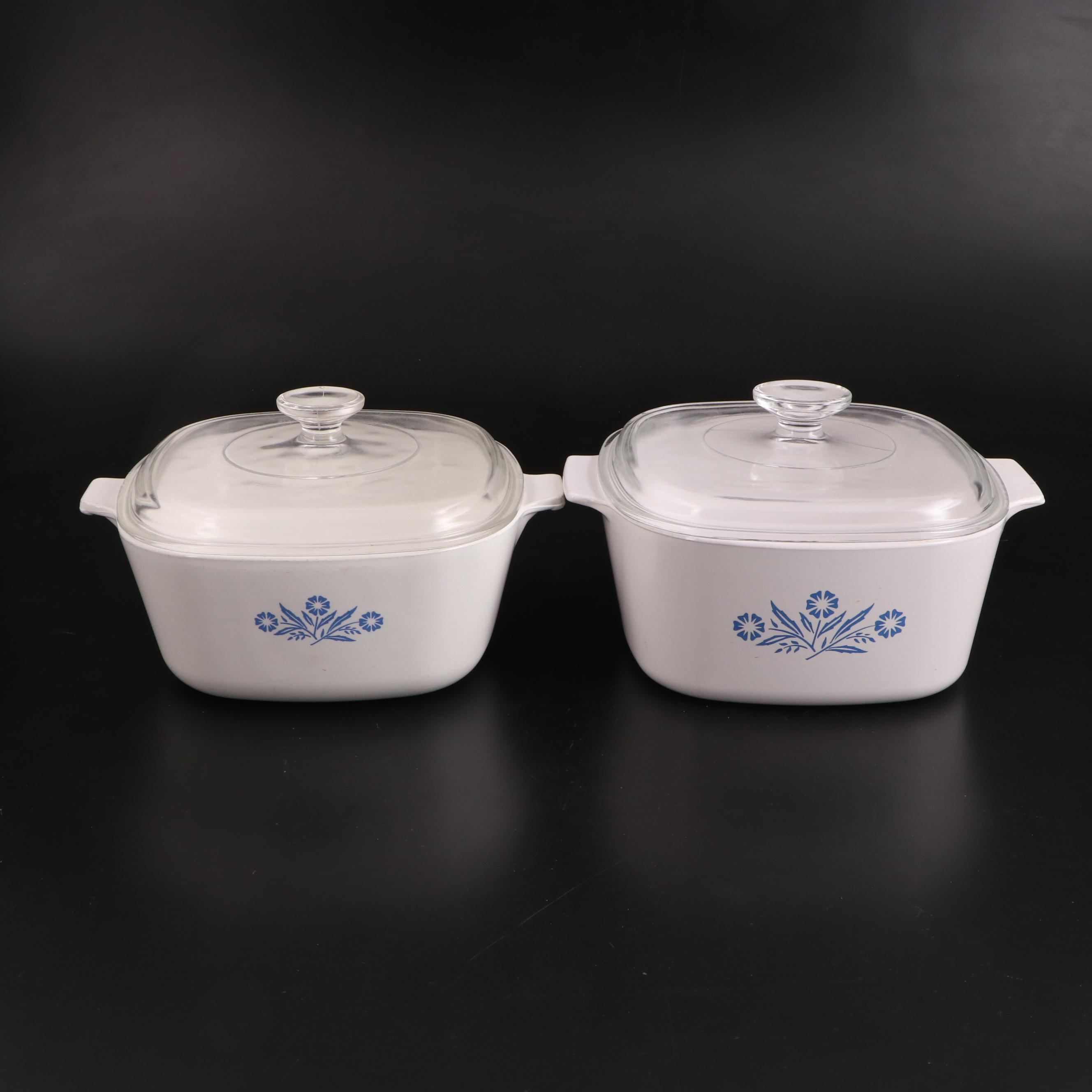 Corning "Cornflower Blue" Casserole and Baking Dishes with Lids and More