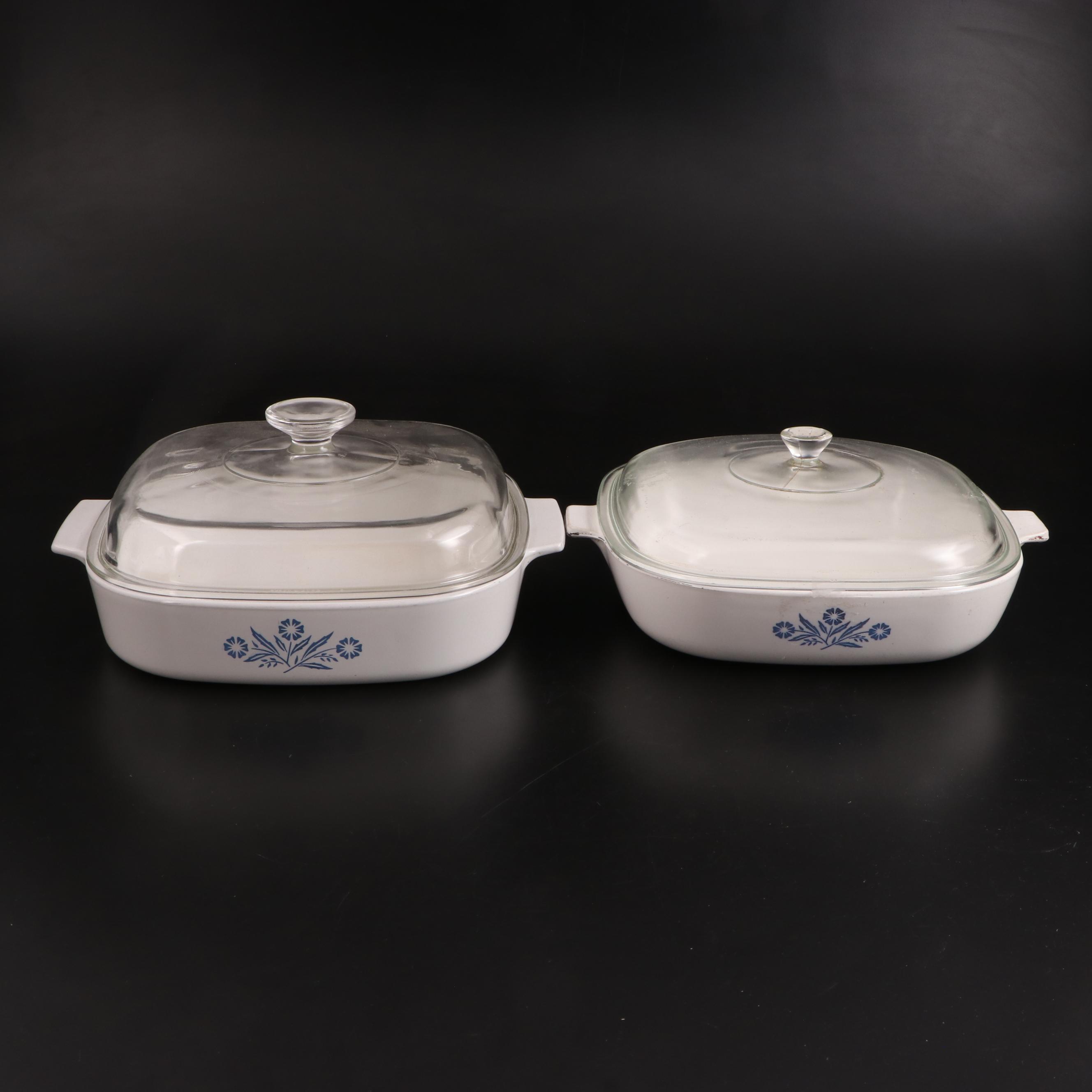 Corning "Cornflower Blue" Casserole and Baking Dishes with Lids and More