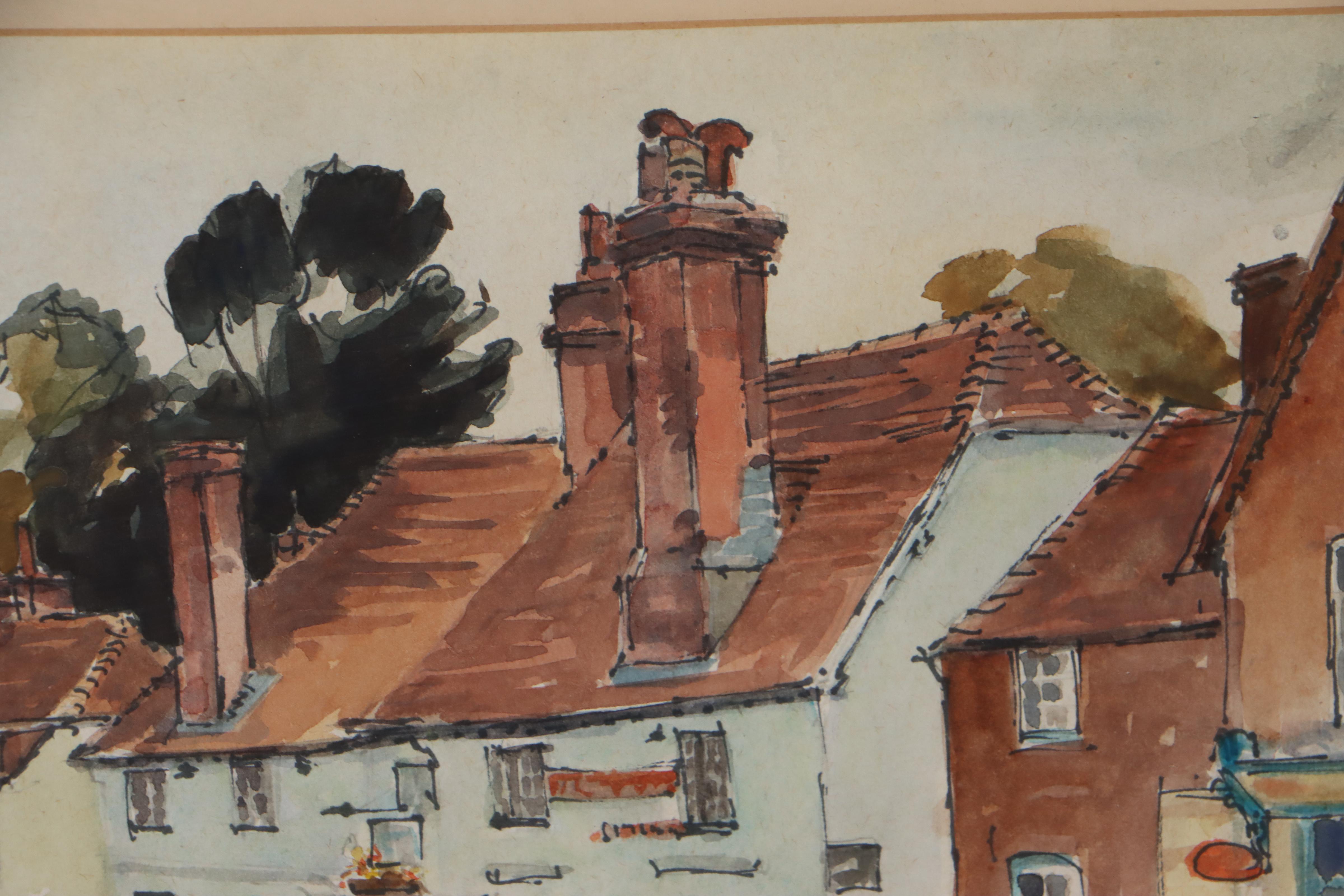 Watercolor Painting "Whiteparish Village, Wilts," 1983