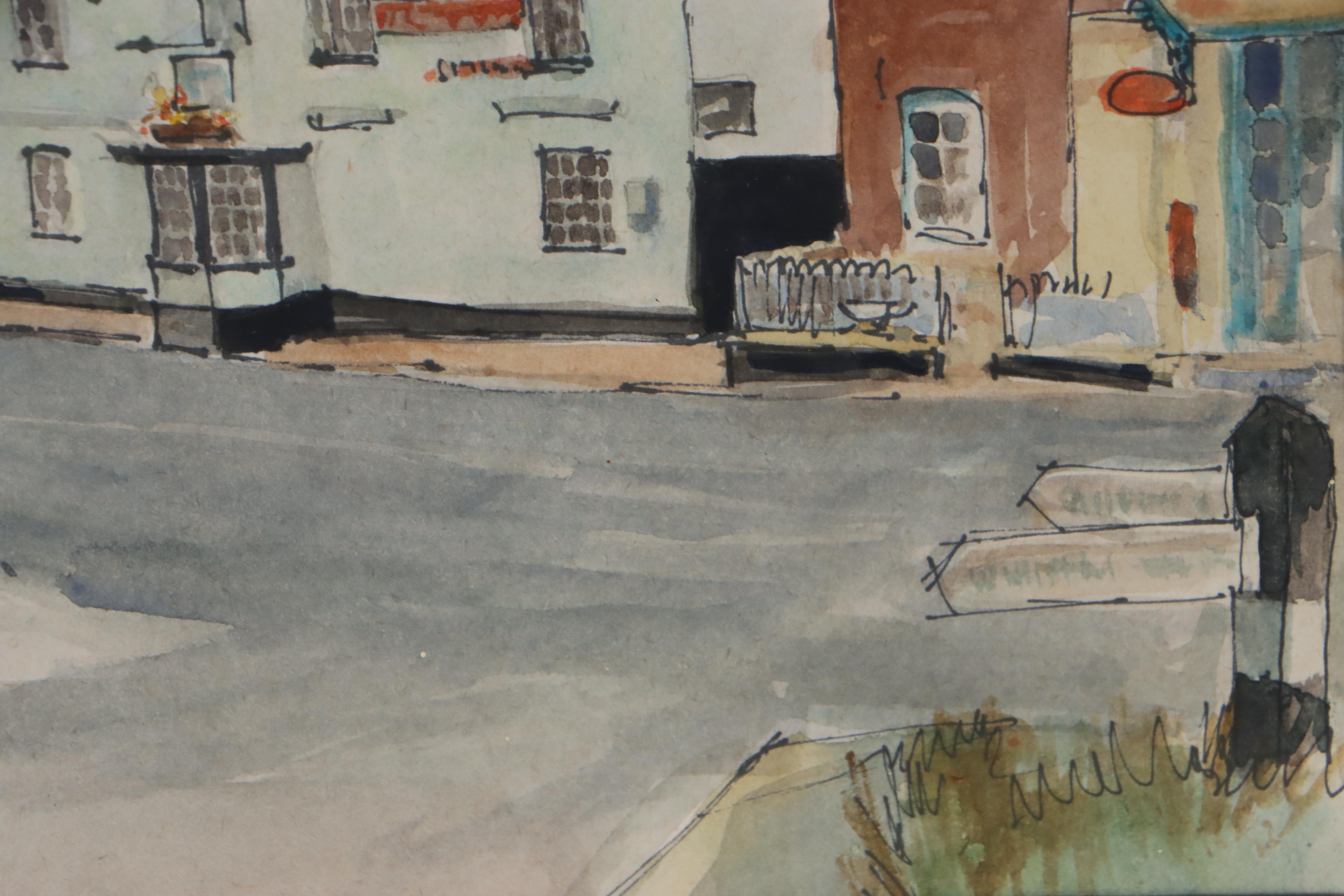 Watercolor Painting "Whiteparish Village, Wilts," 1983