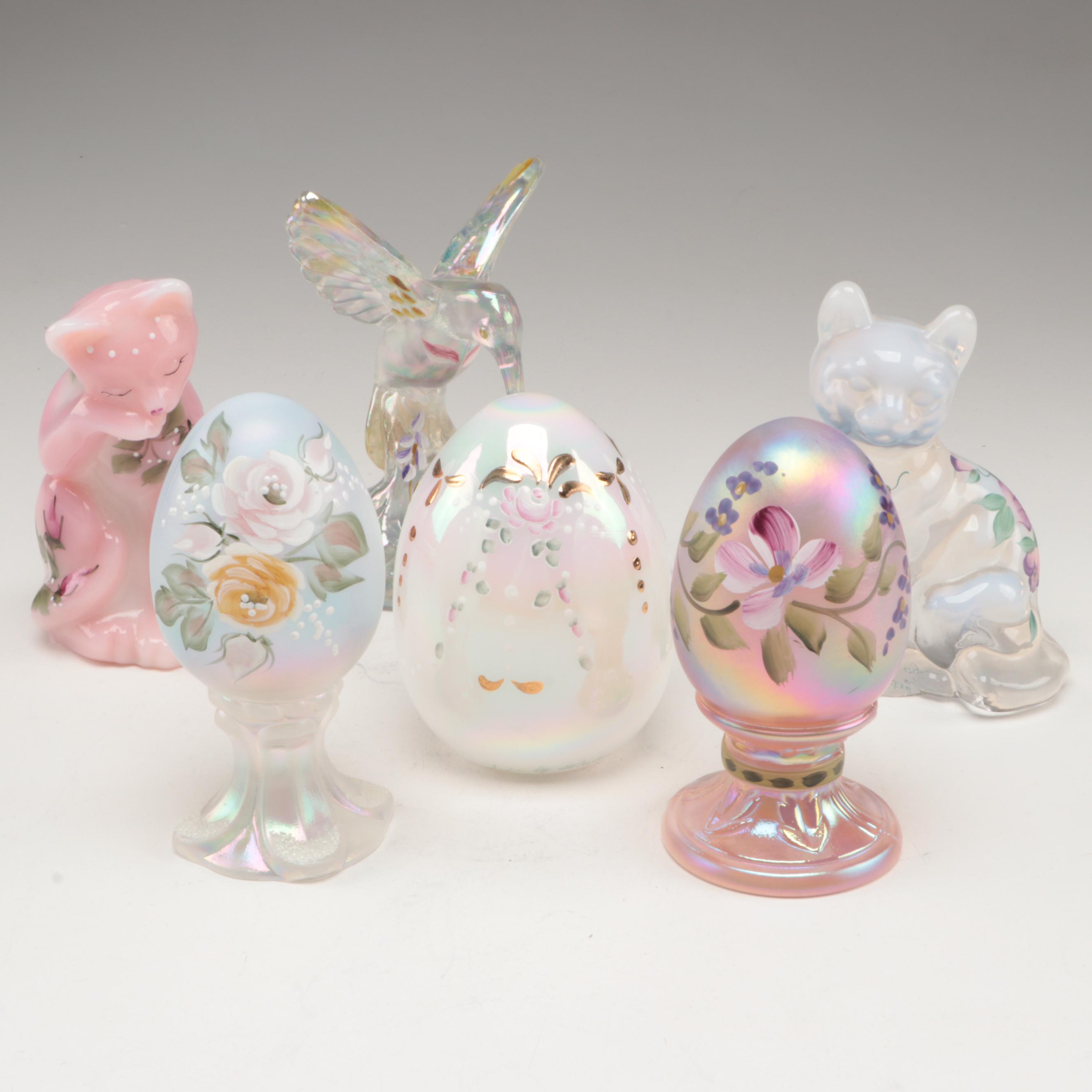 Fenton Hand-Painted Glass Figurines