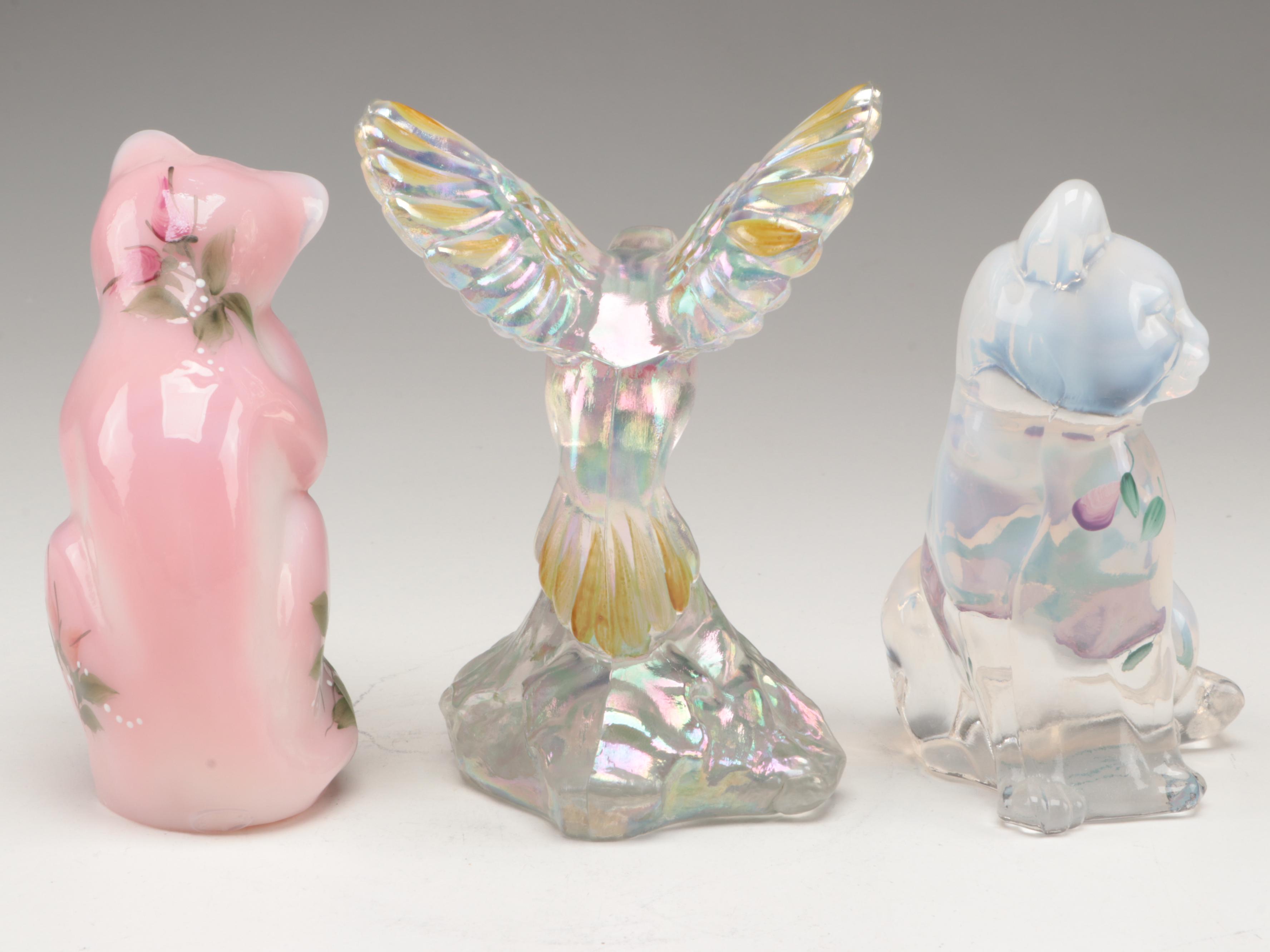 Fenton Hand-Painted Glass Figurines