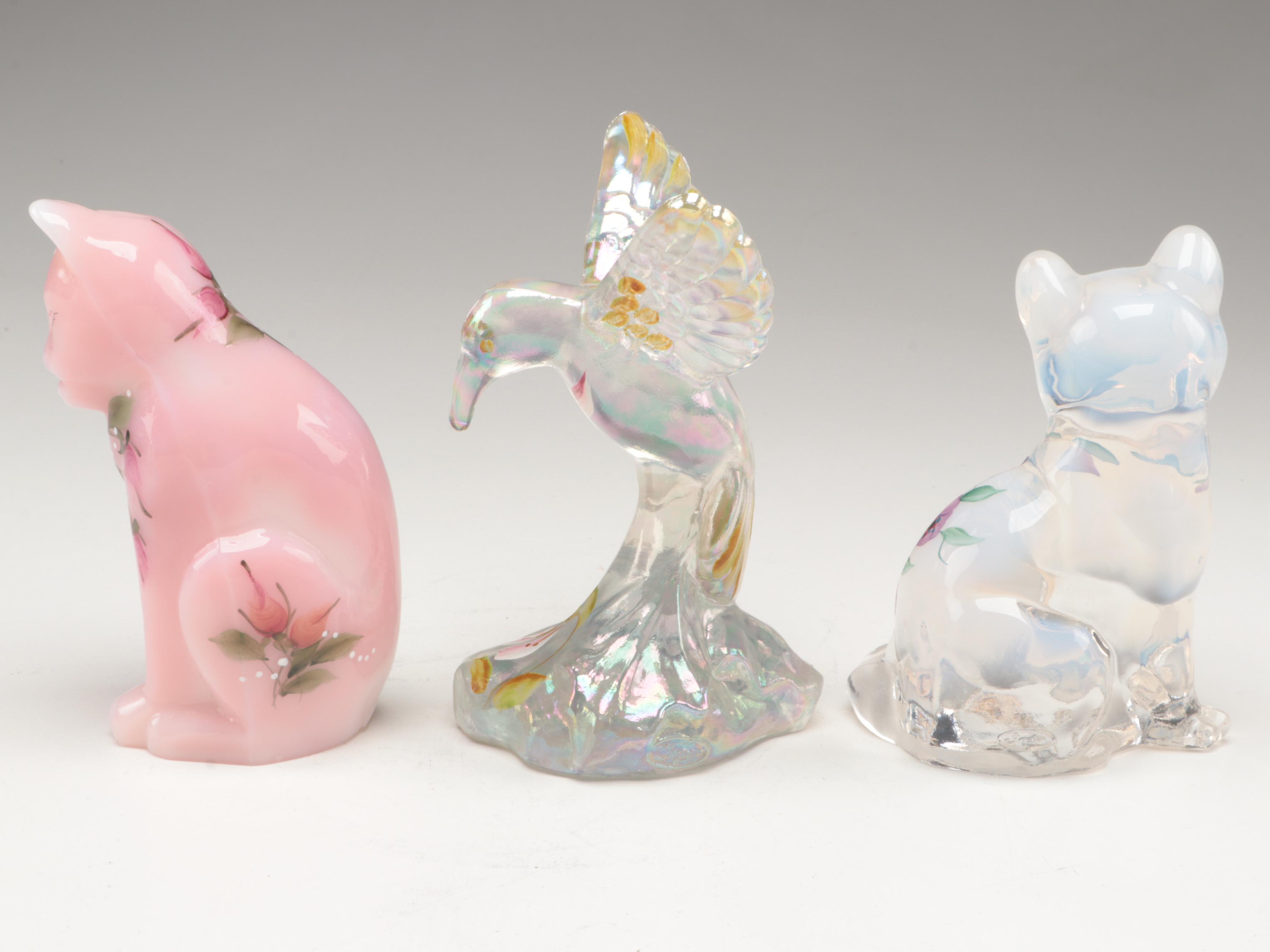 Fenton Hand-Painted Glass Figurines