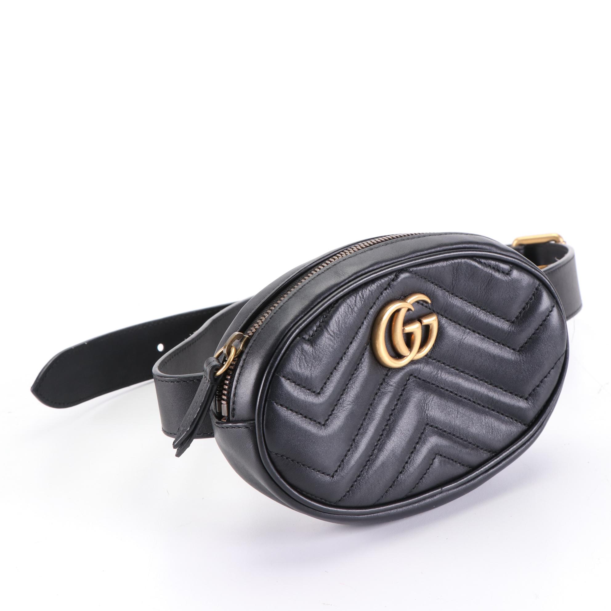 Gucci Marmont Belt Bag in Quilted Matelassé Leather