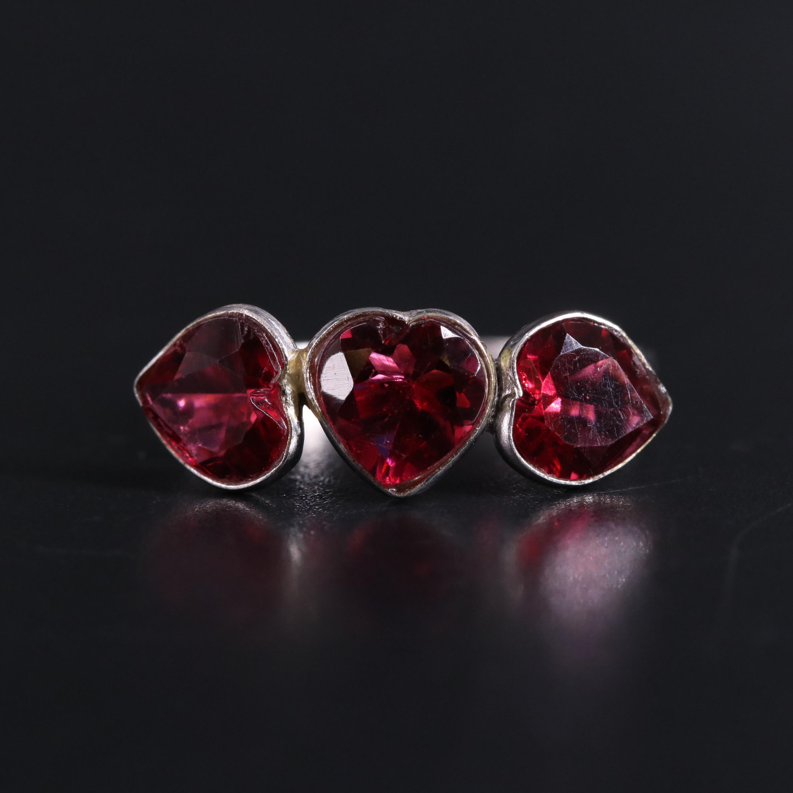 14K Ruby Hearts Ring