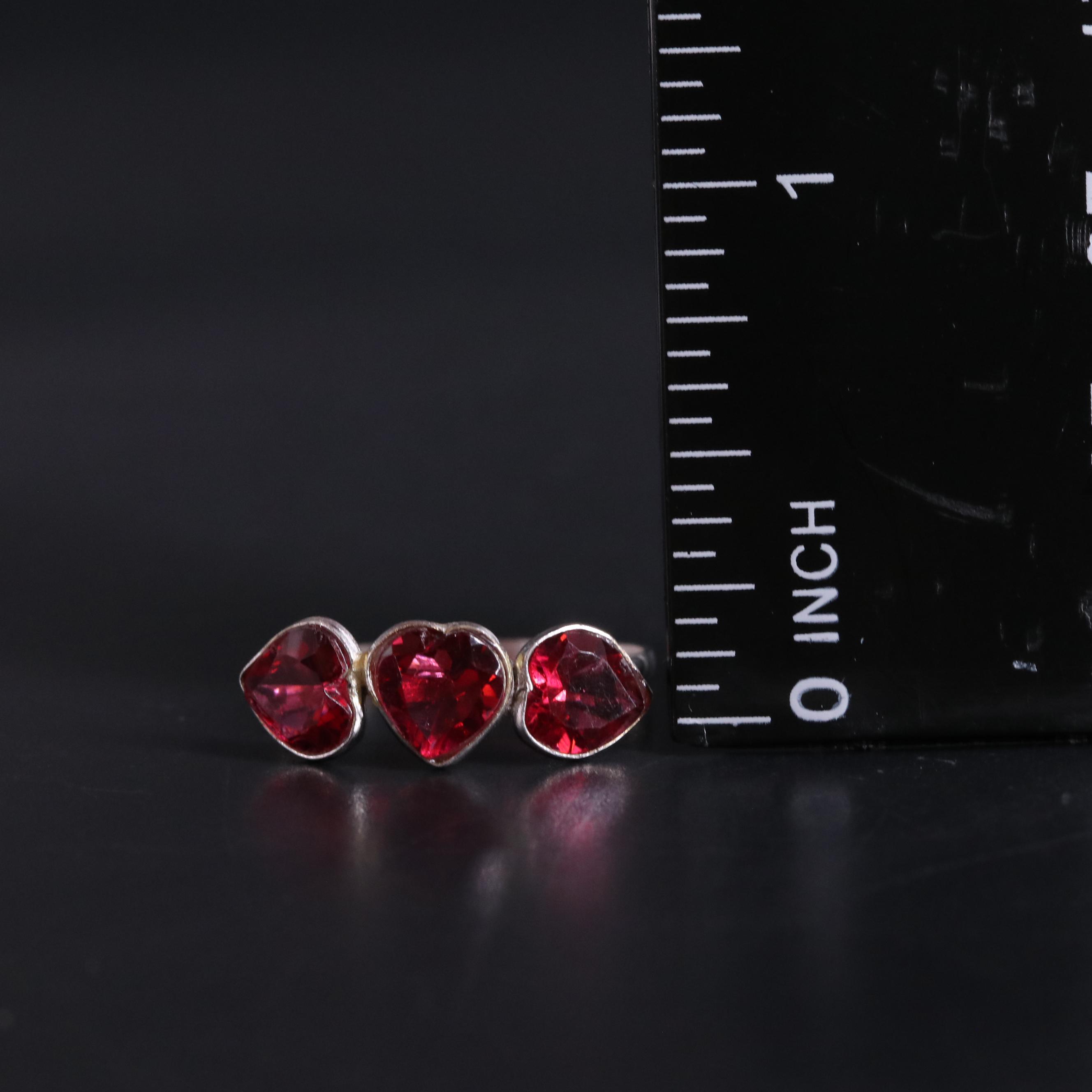 14K Ruby Hearts Ring