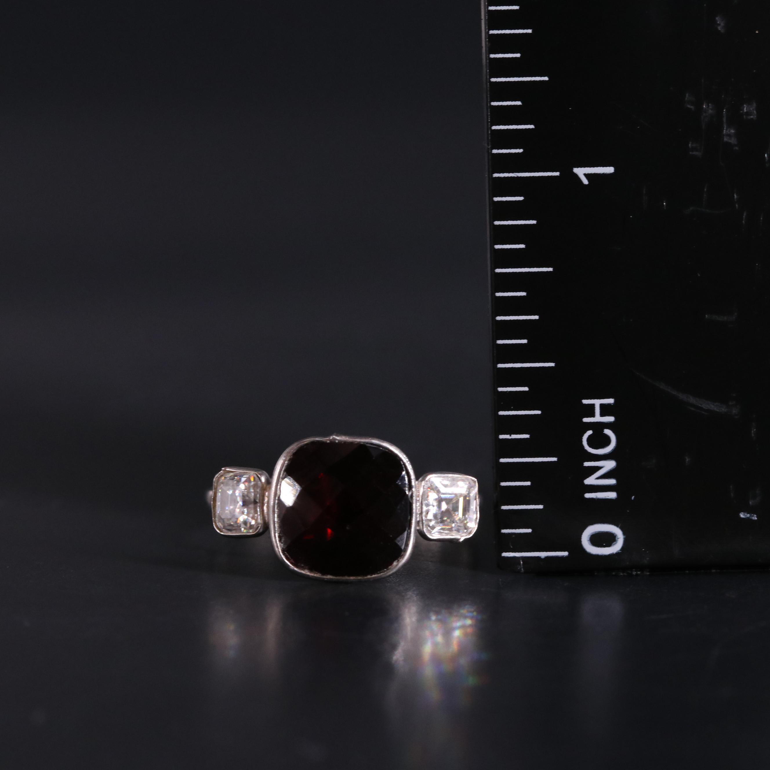 14K Garnet and Moissanite Ring