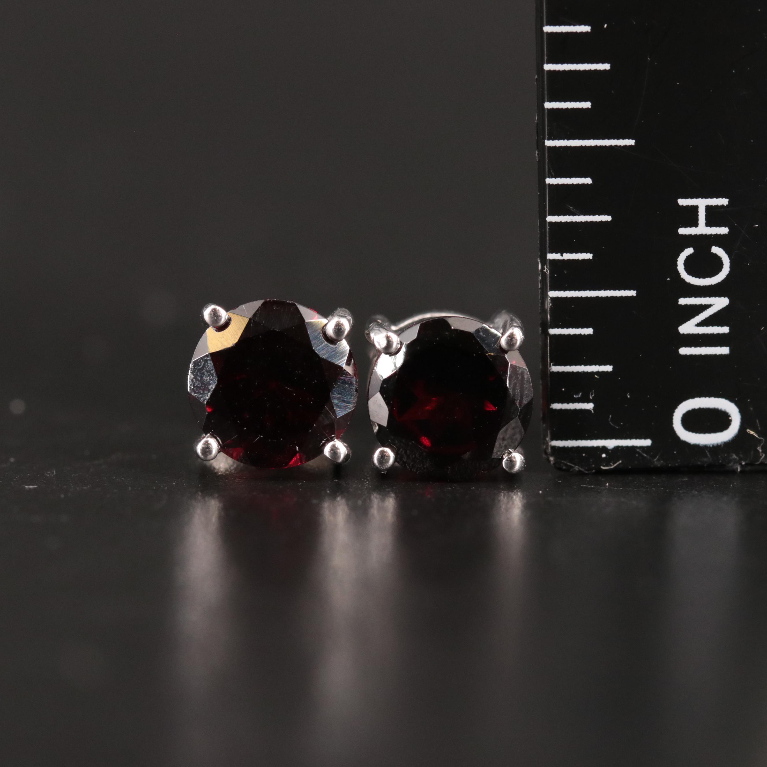 Gemstone Round Stud Earrings