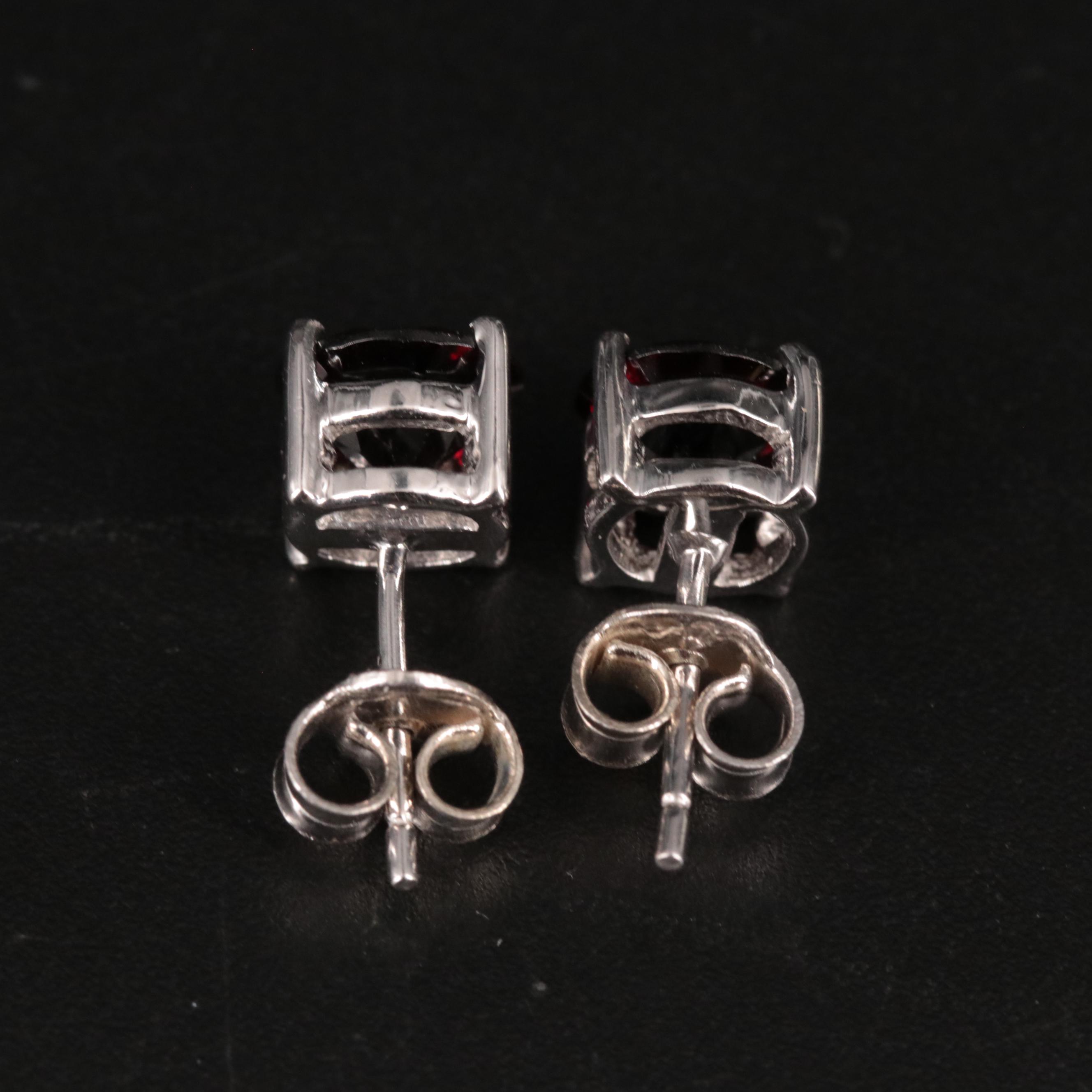 Gemstone Round Stud Earrings