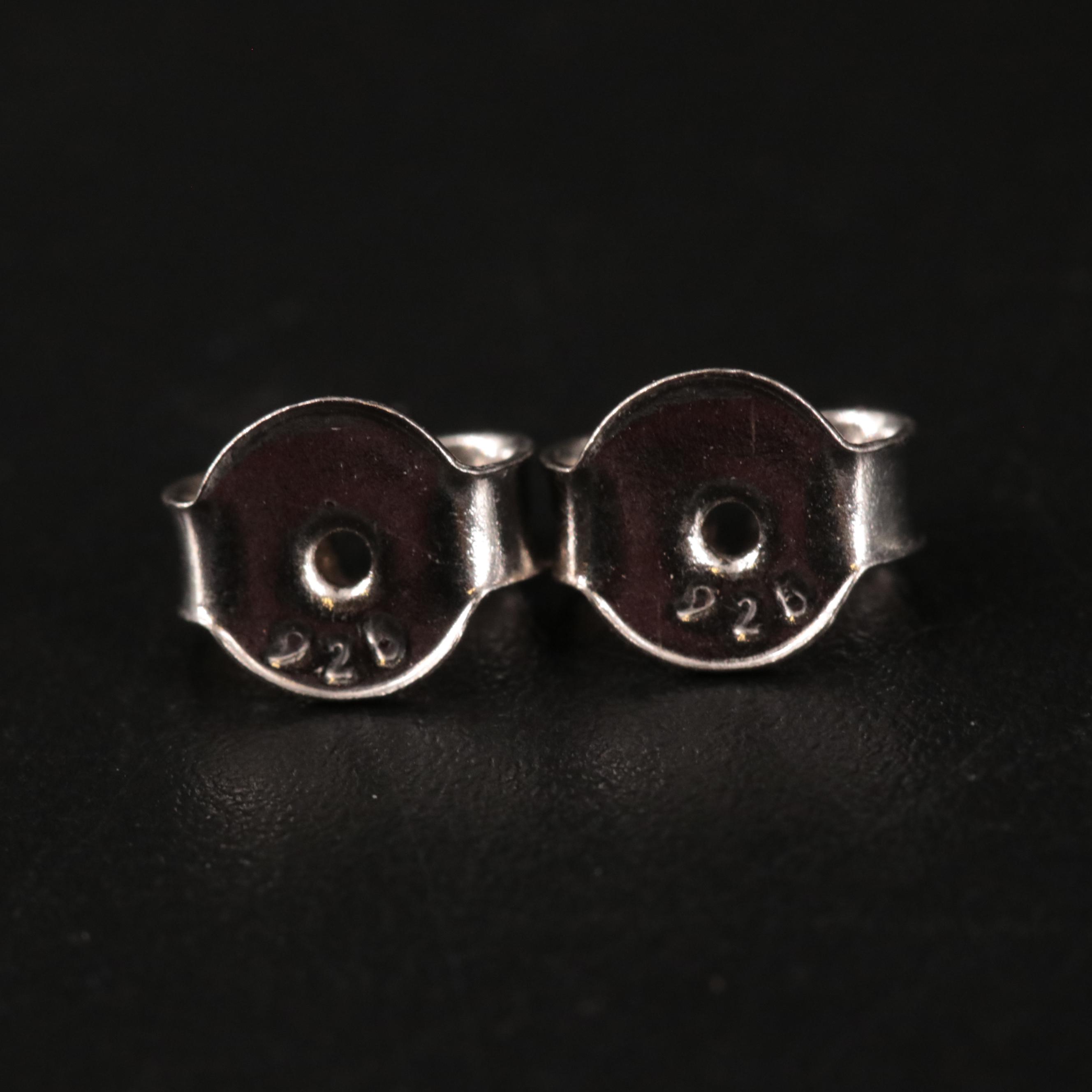 Gemstone Round Stud Earrings