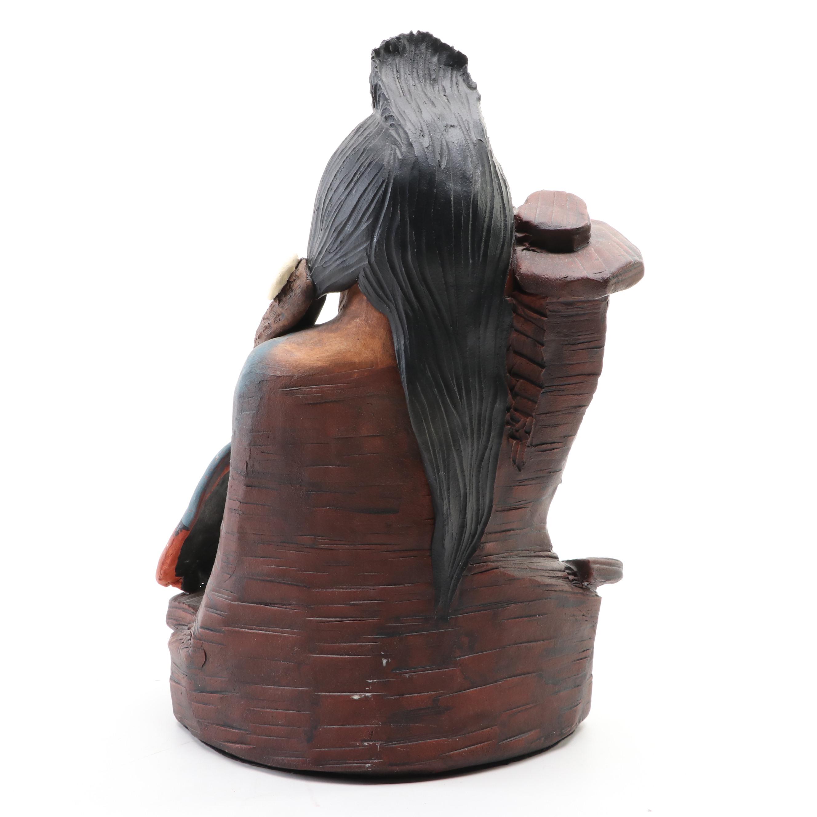 Jim Jackson Handcrafted Earthenware Native American Figurine