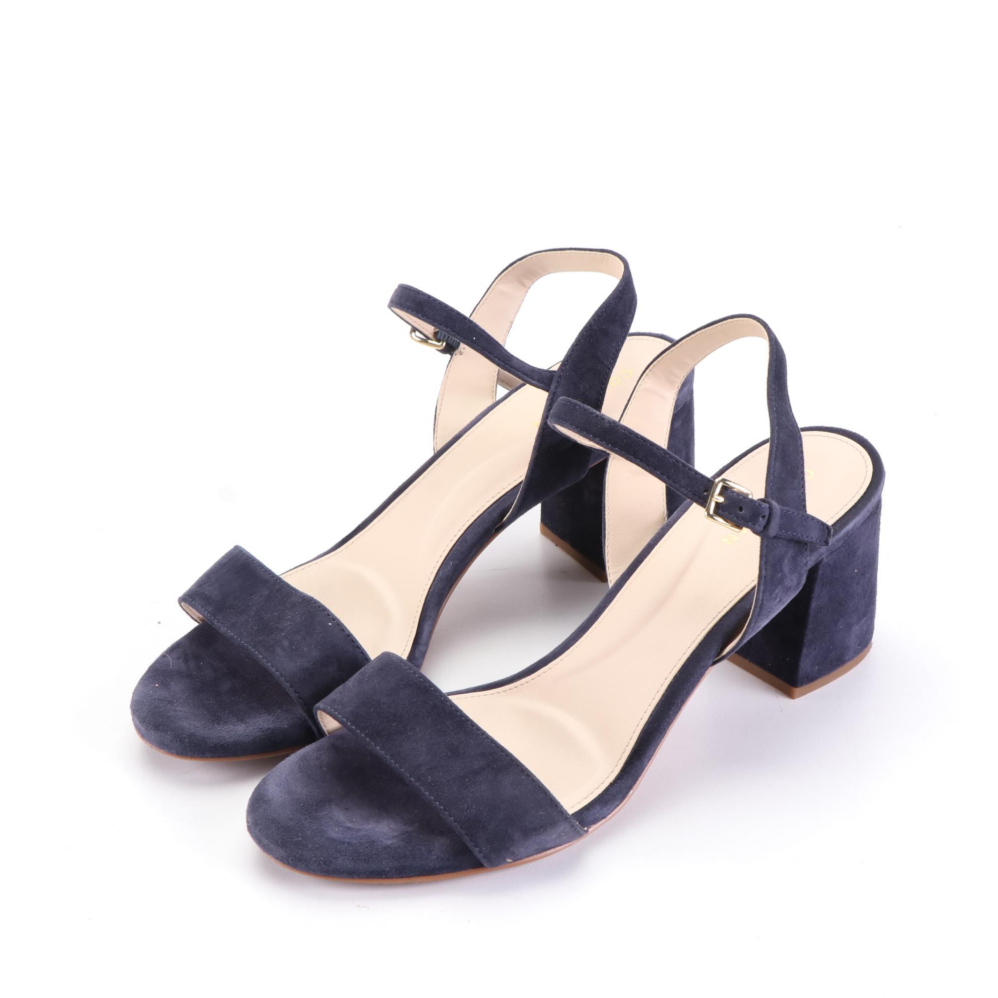 Donald J Pliner and Cole Haan Dark Blue Suede Sandals and d'Orsay Pumps