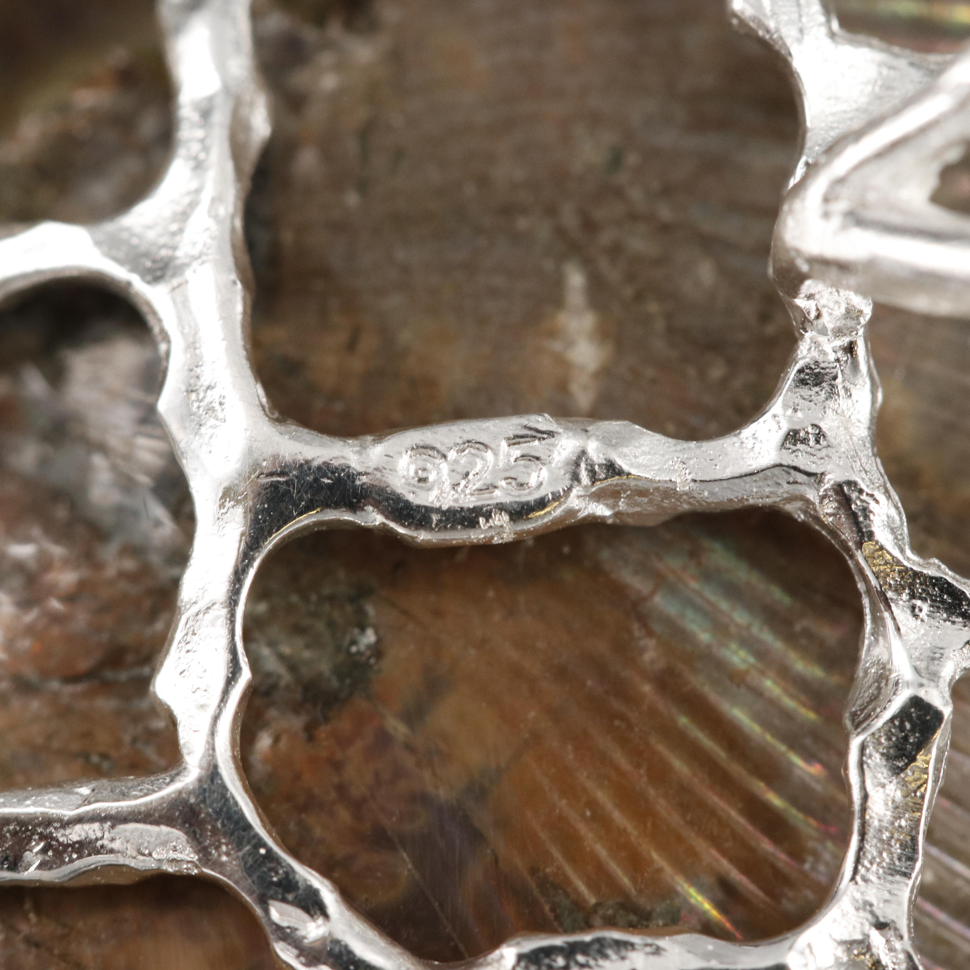 Sterling Ammonite, Topaz and Gemstone Octopus Pendant