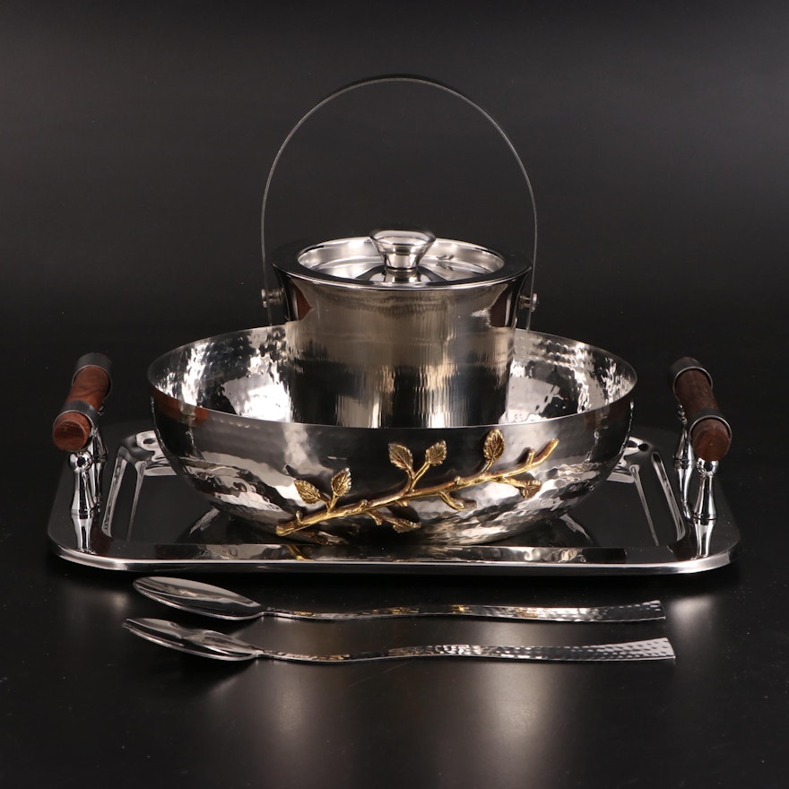 Elegance Ice Bucket with Salad Bowl and Serving Tray