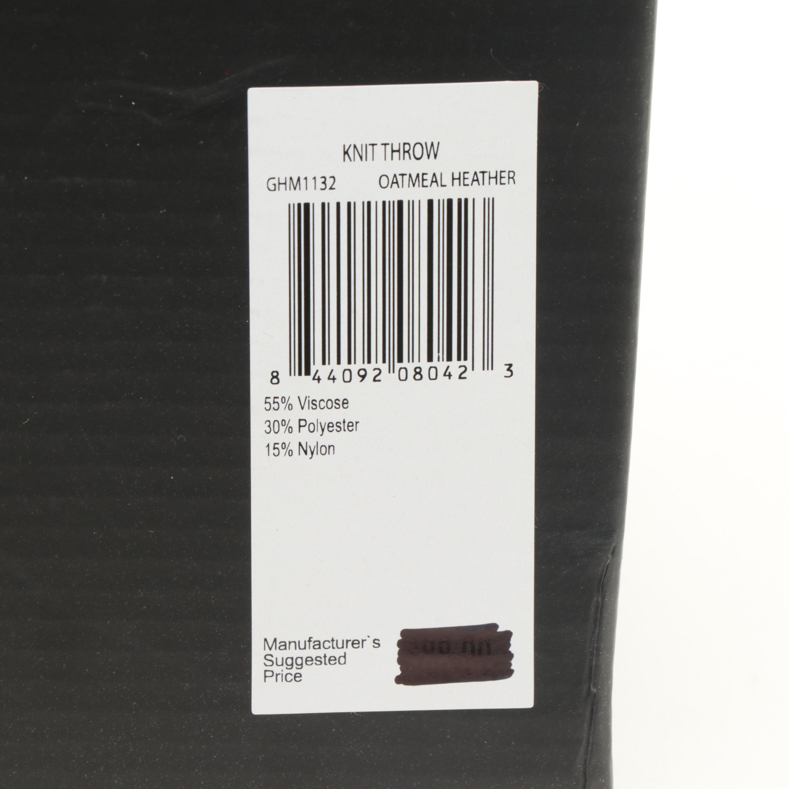 Magaschoni Home Cable Knit Throws in Oatmeal Heather