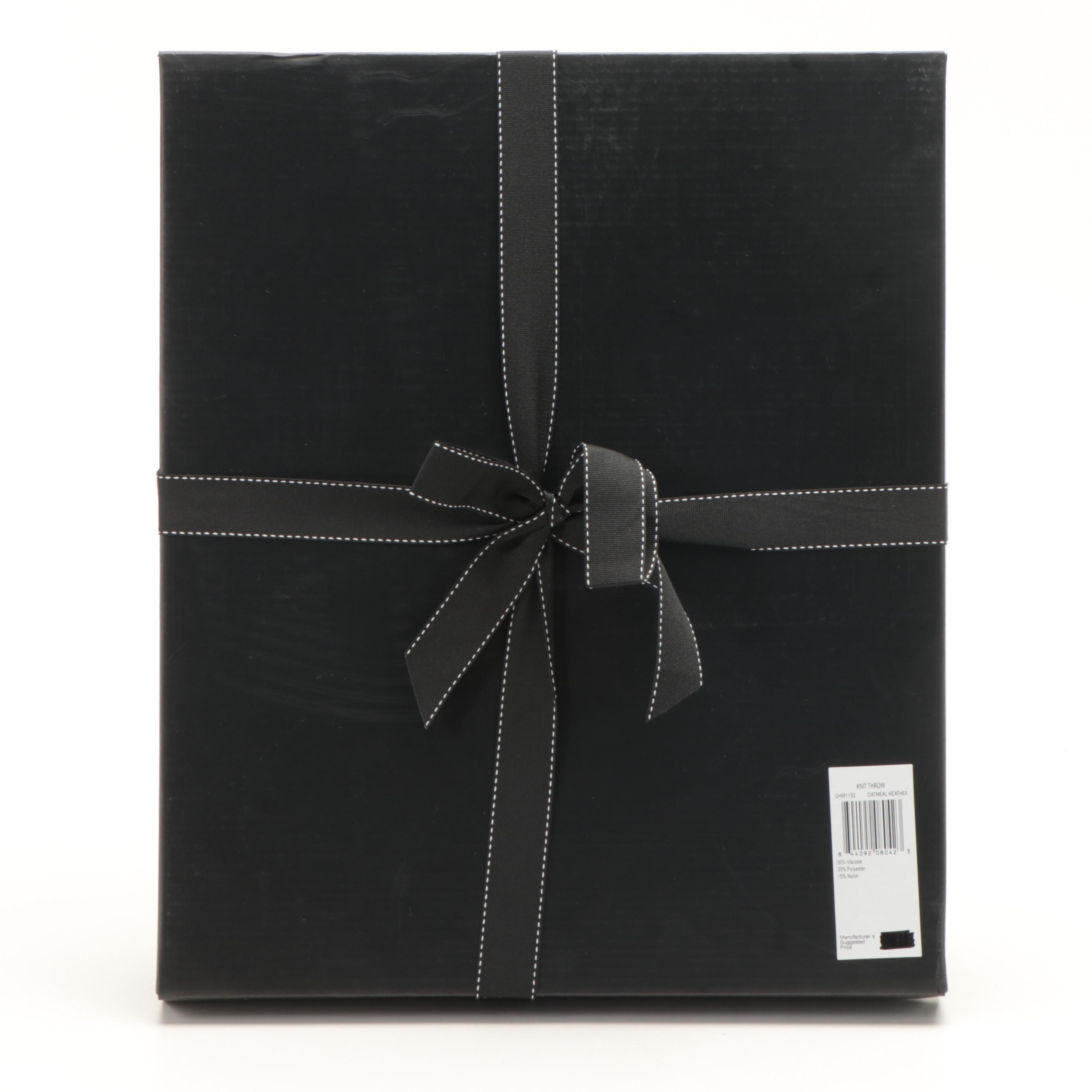 Magaschoni Home Cable Knit Throws in Oatmeal Heather