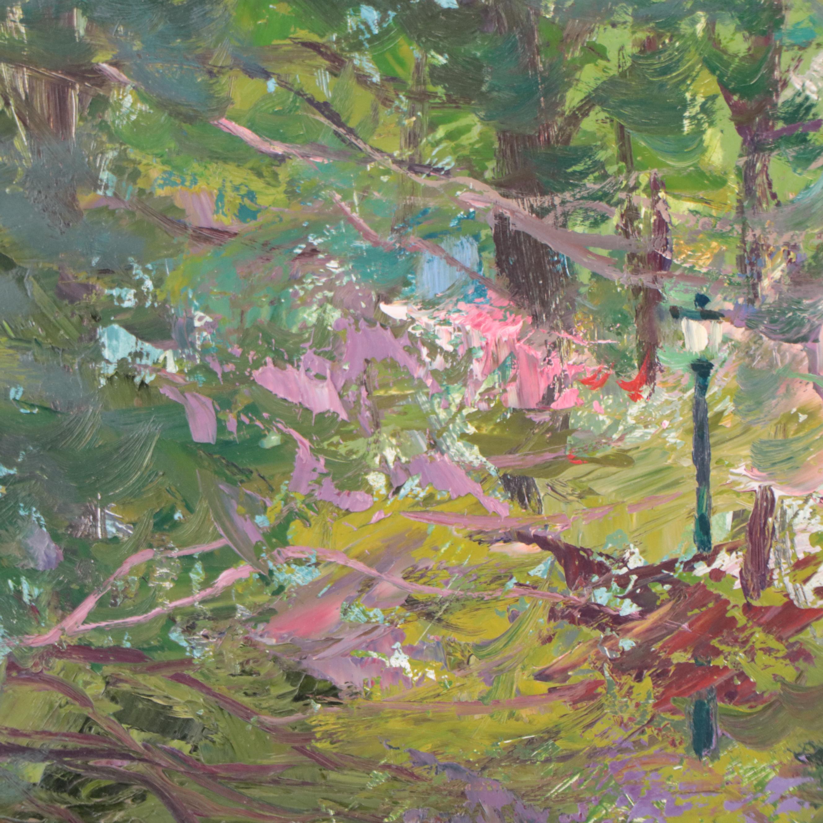Bogomir Bogdanovic Landscape Oil Painting "Spring in Central Park VI"
