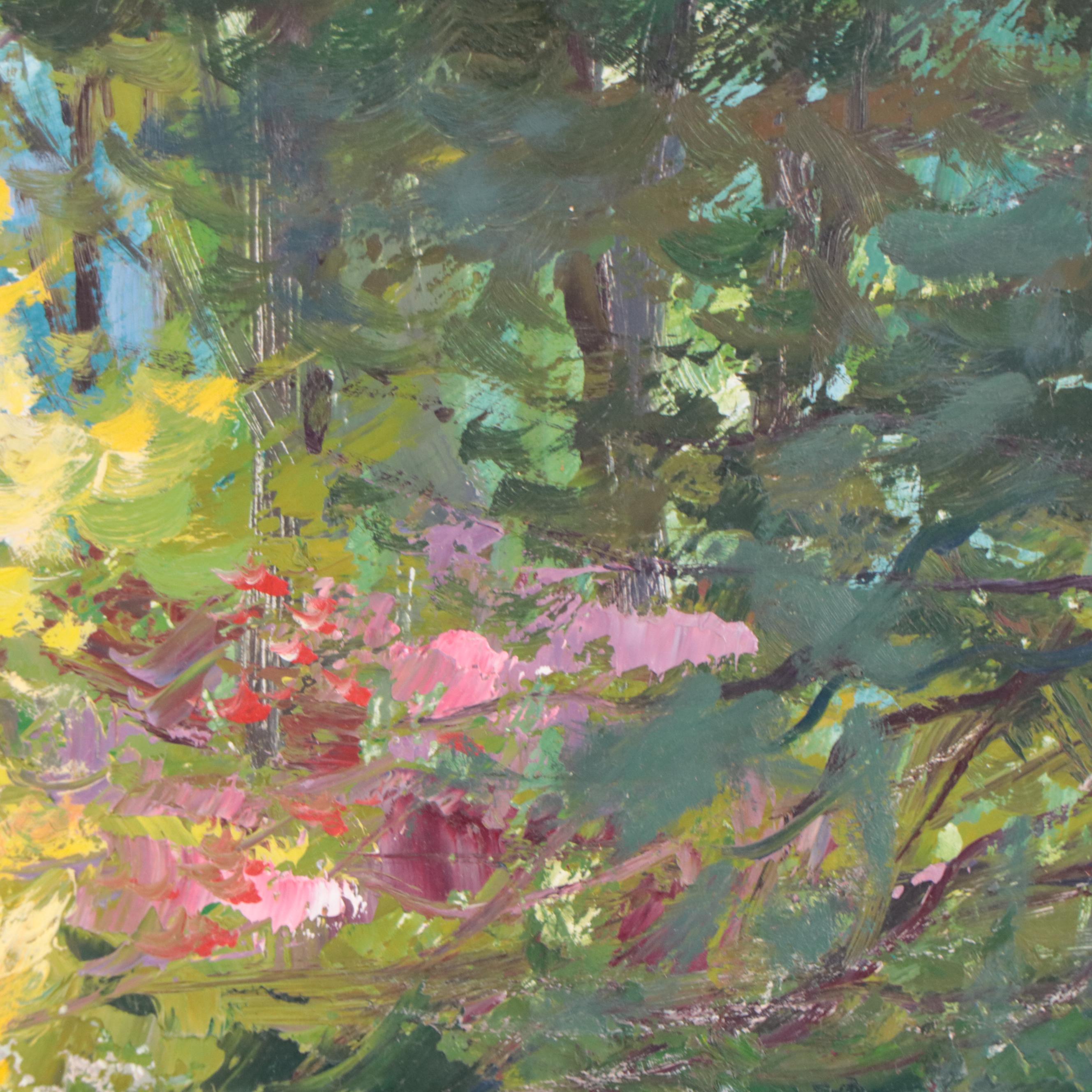 Bogomir Bogdanovic Landscape Oil Painting "Spring in Central Park VI"