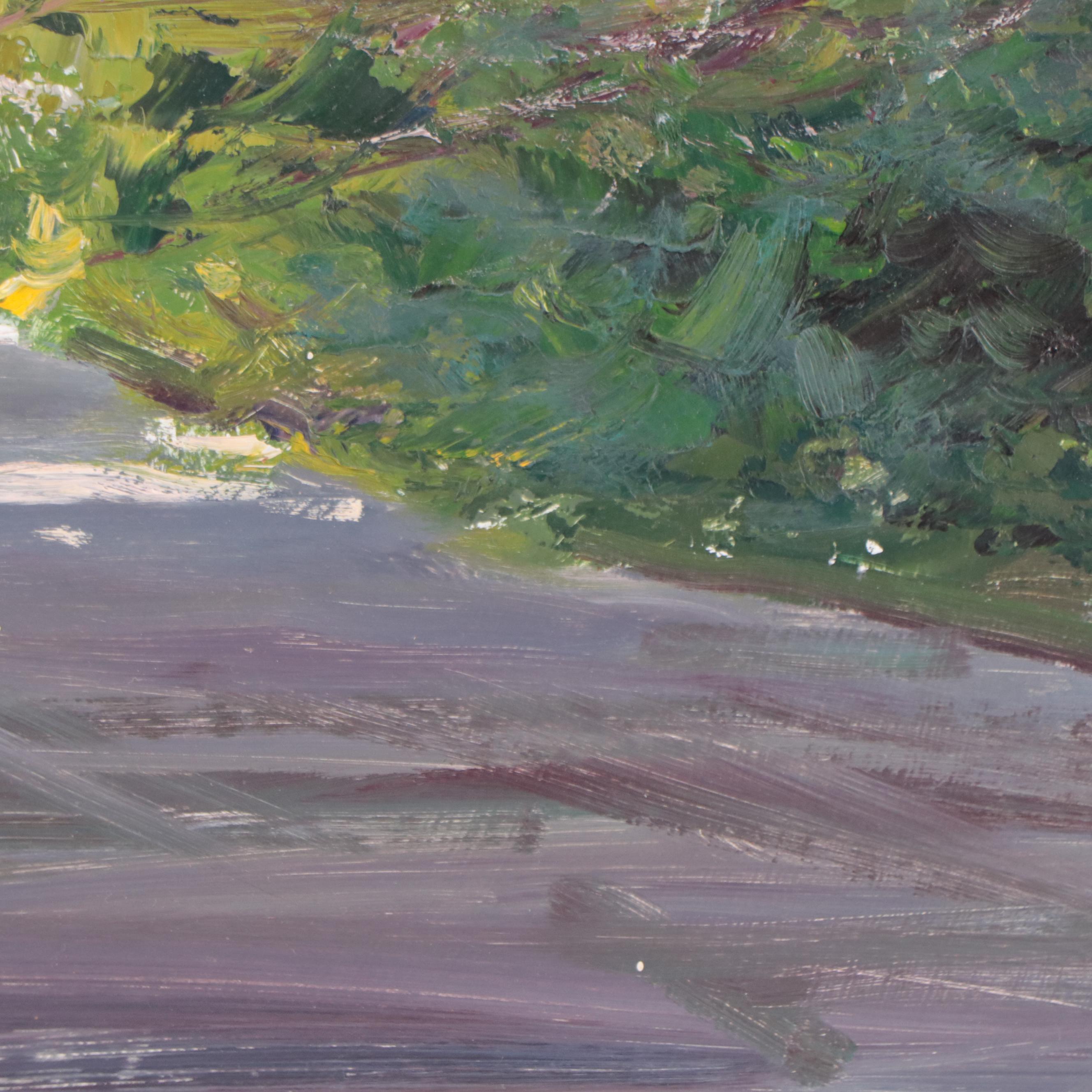 Bogomir Bogdanovic Landscape Oil Painting "Spring in Central Park VI"