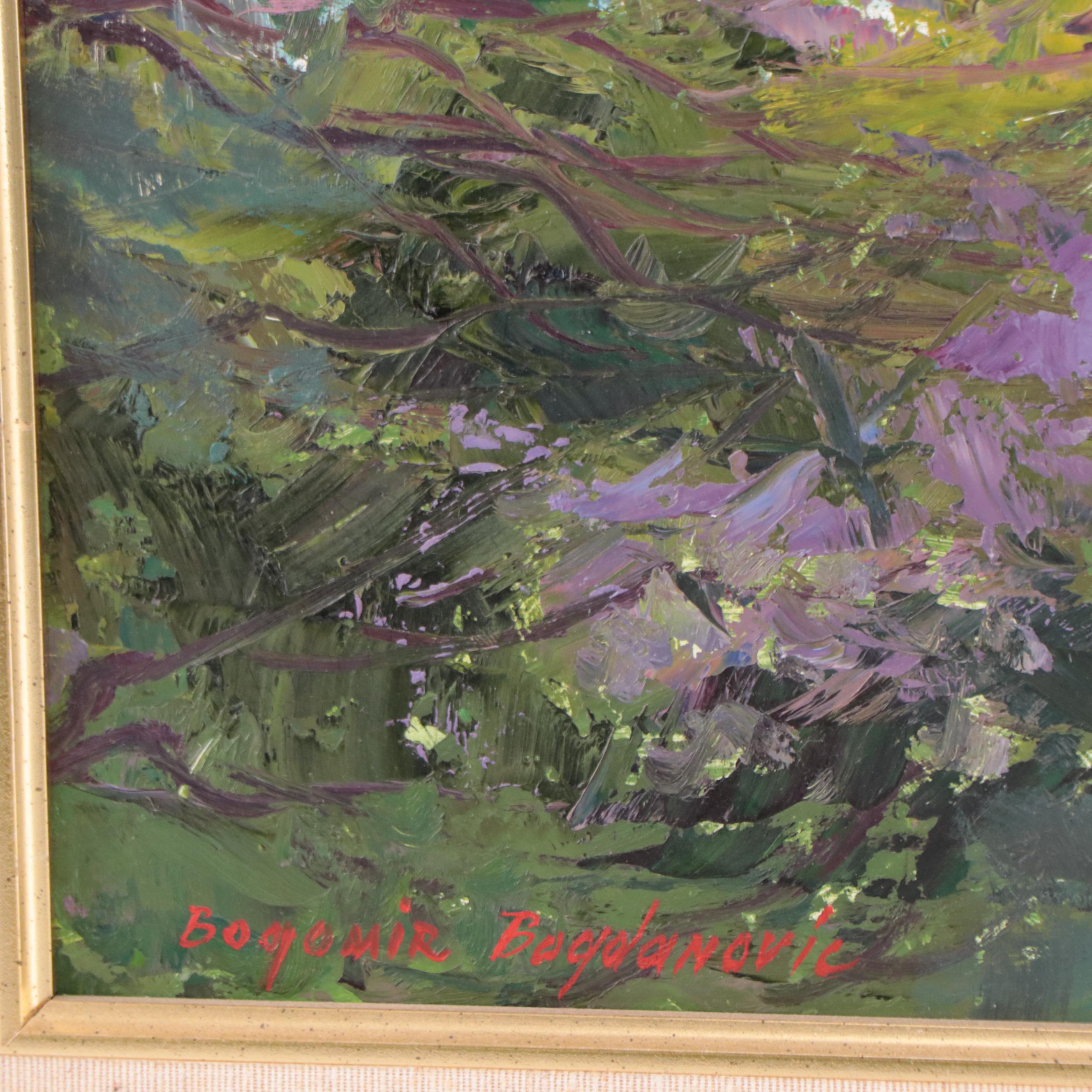 Bogomir Bogdanovic Landscape Oil Painting "Spring in Central Park VI"