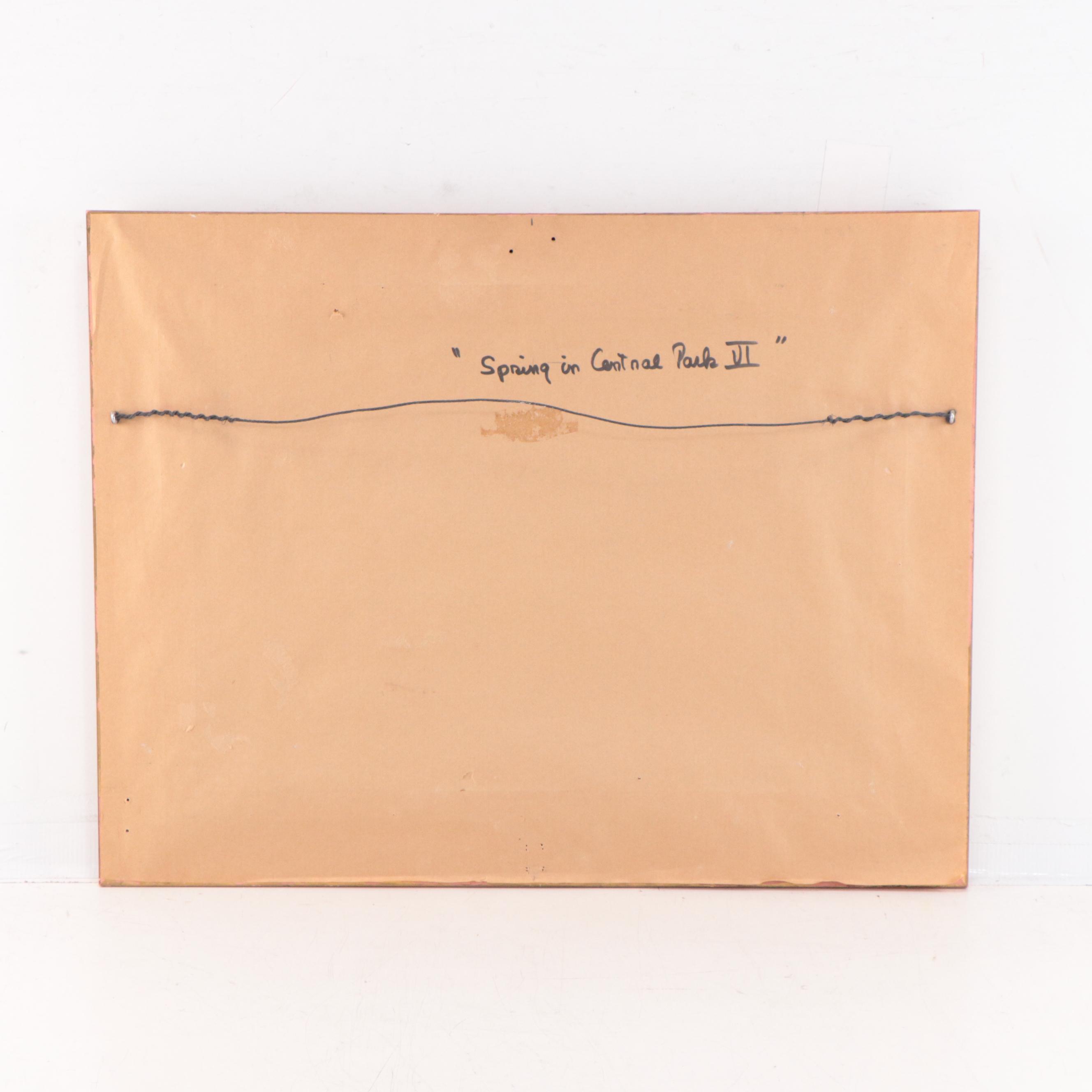 Bogomir Bogdanovic Landscape Oil Painting "Spring in Central Park VI"