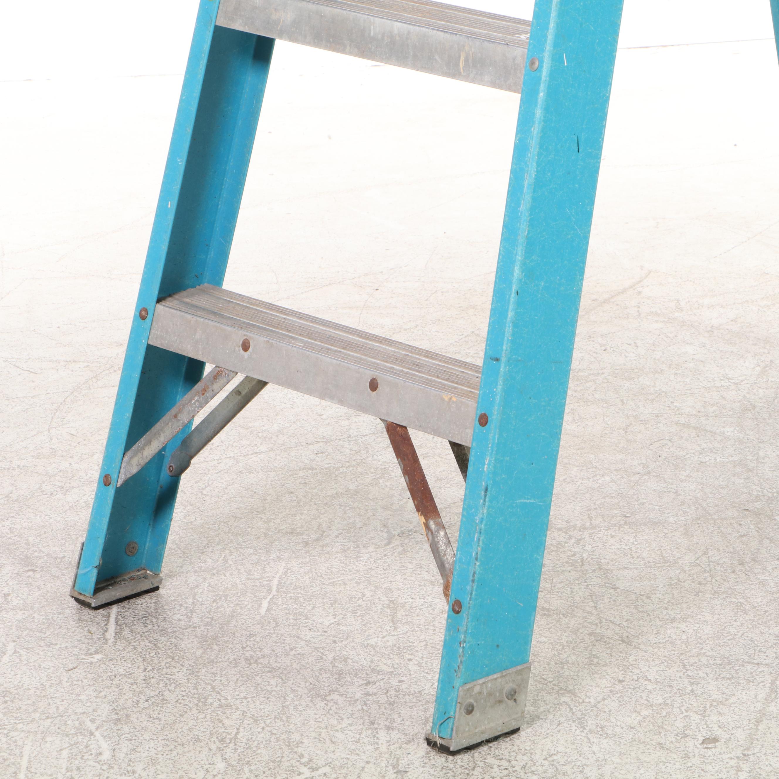 Werner Type I Heavy Duty/Industrial Use 6' Folding Ladder, Late 20th Century