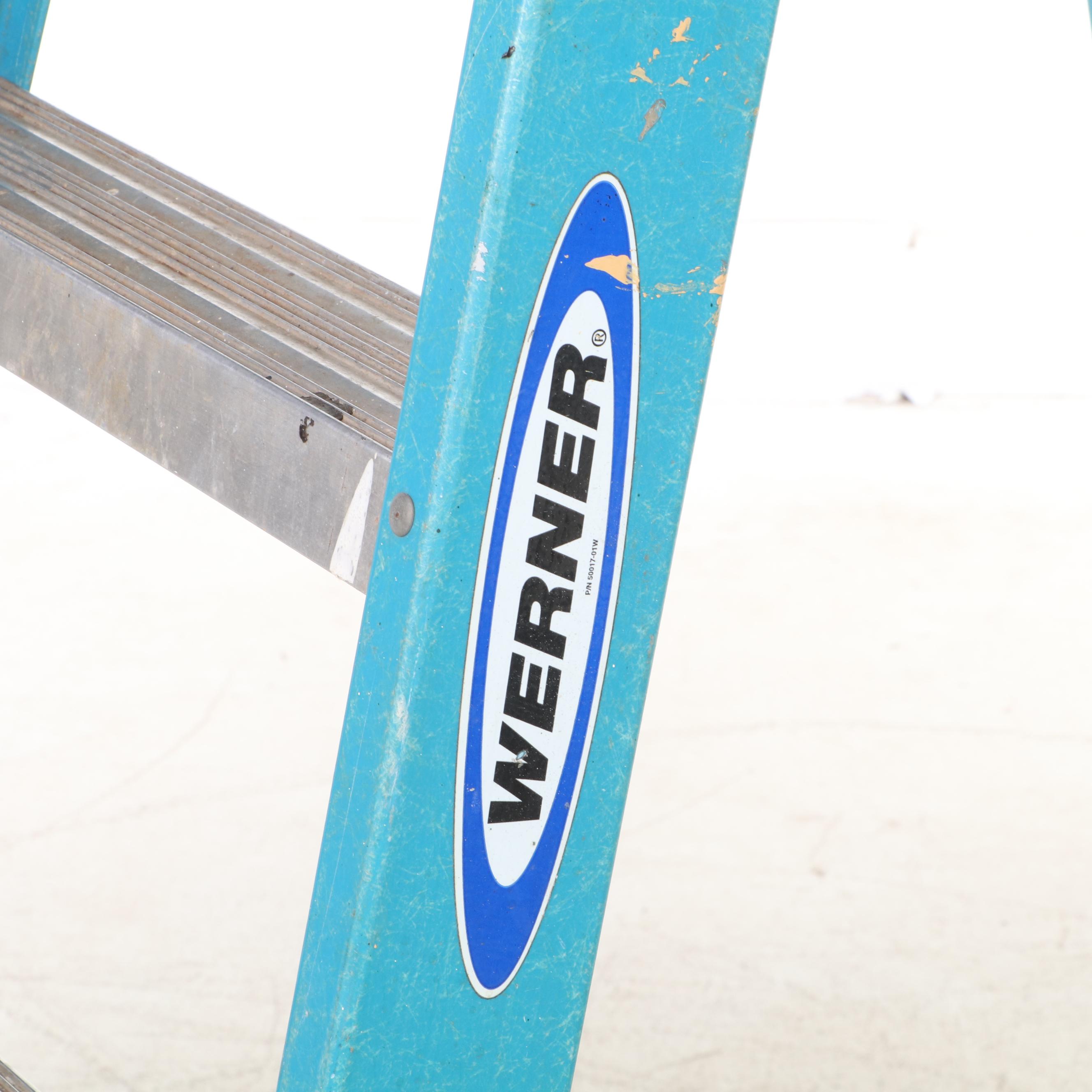 Werner Type I Heavy Duty/Industrial Use 6' Folding Ladder, Late 20th Century