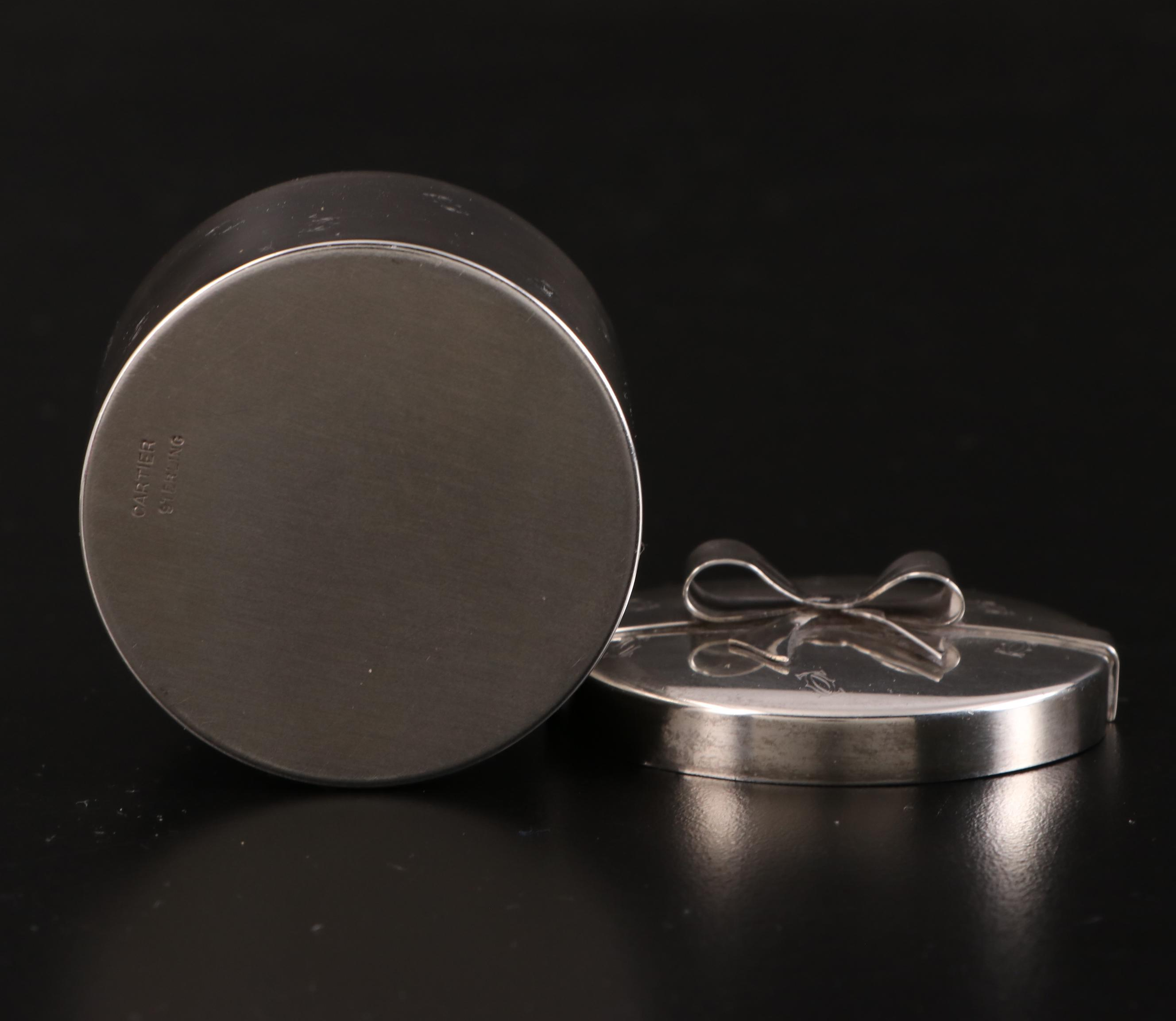 Cartier Sterling Silver Trinket Gift Box with Velvet Lining