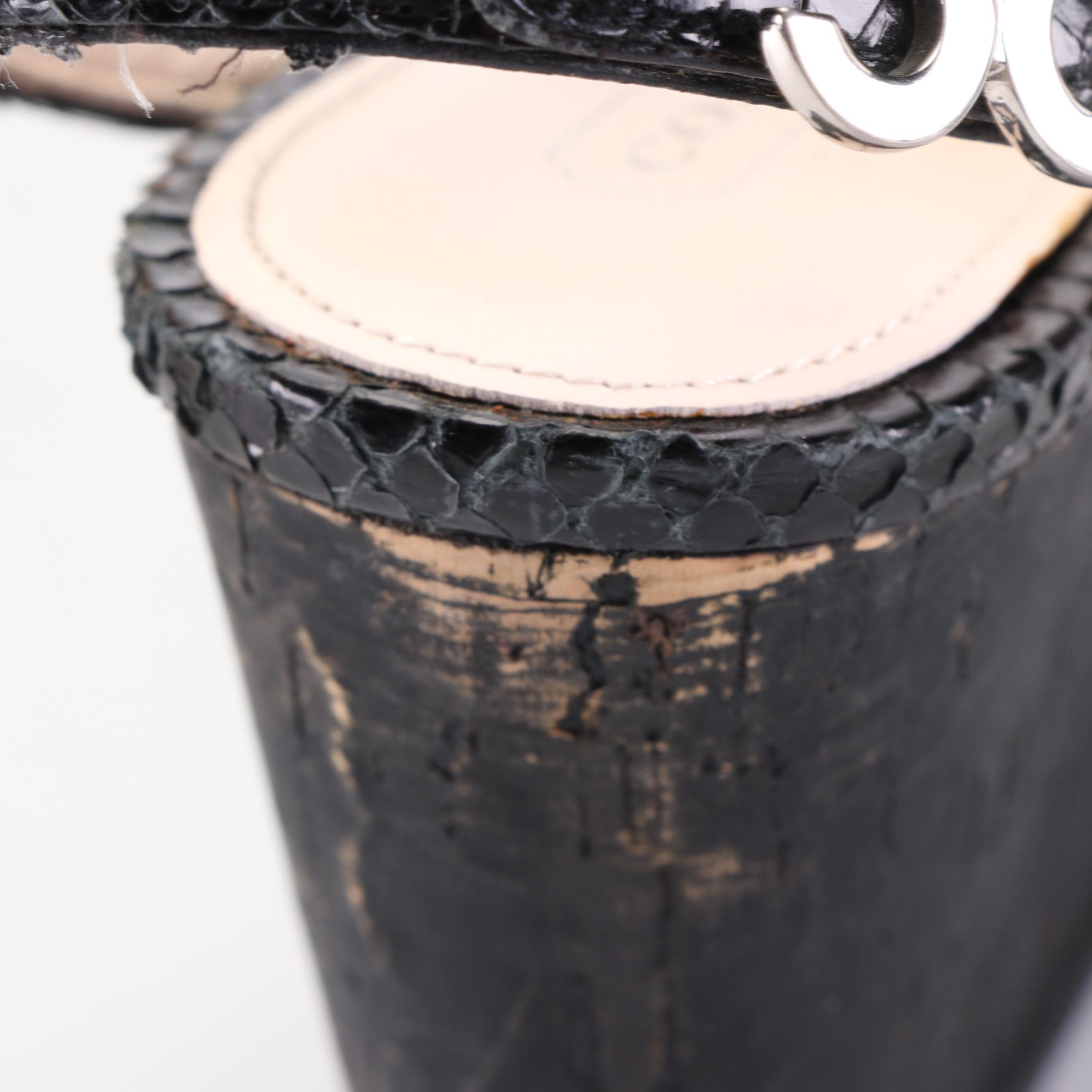 Coach and Kate Spade Platform Wedge Sandals in Snakeskin and Cork/Leather