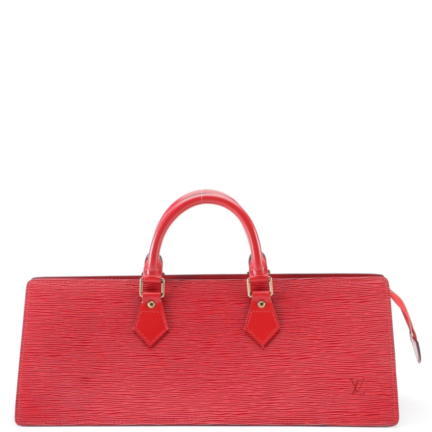 Louis Vuitton Sac Triangle Bag in Castilian Red Epi and Smooth Leather