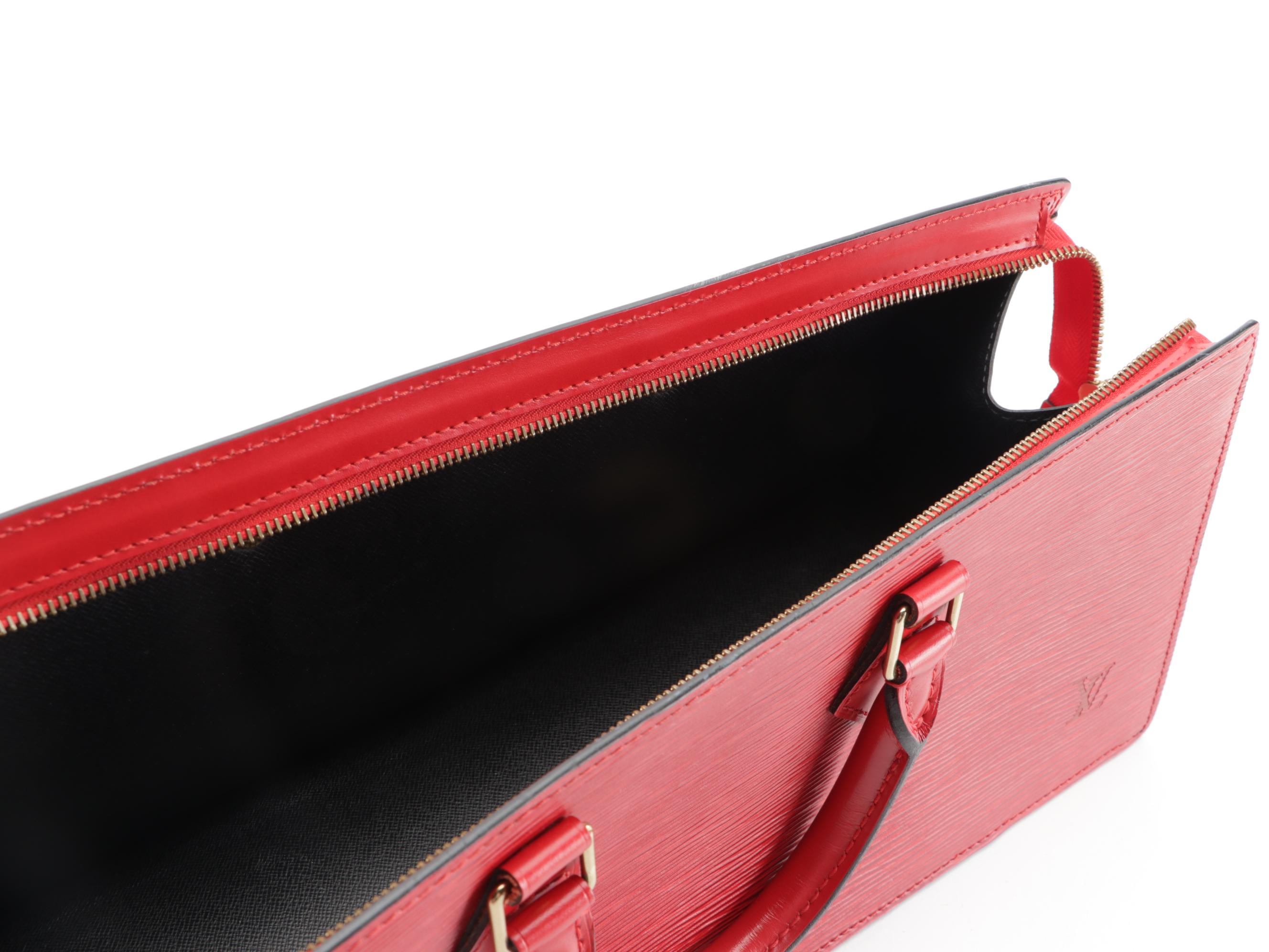 Louis Vuitton Sac Triangle Bag in Castilian Red Epi and Smooth Leather