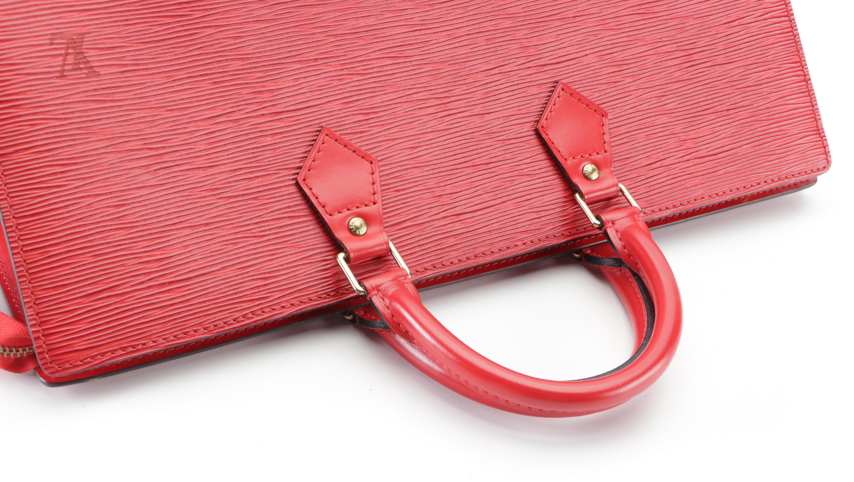 Louis Vuitton Sac Triangle Bag in Castilian Red Epi and Smooth Leather