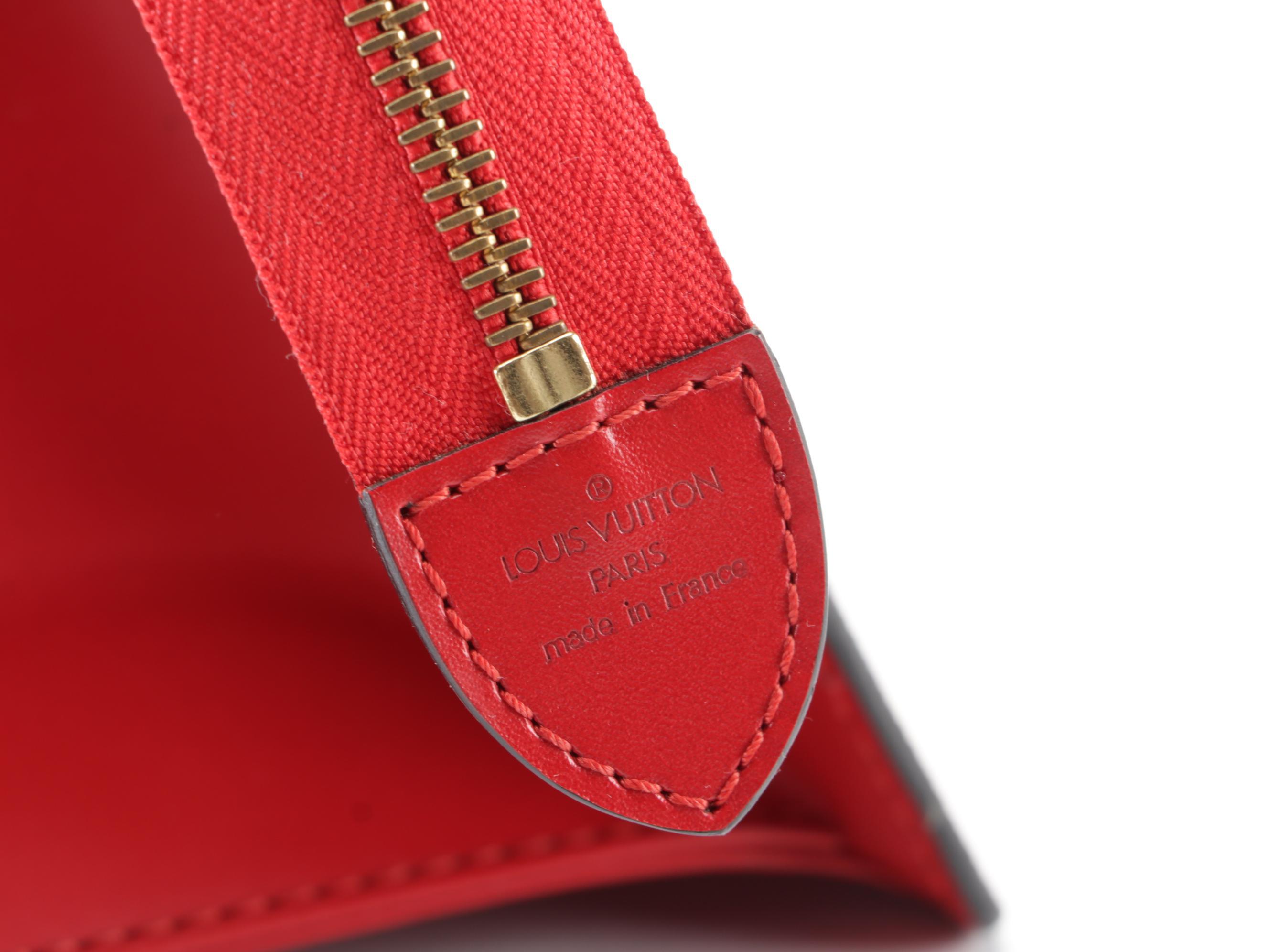 Louis Vuitton Sac Triangle Bag in Castilian Red Epi and Smooth Leather