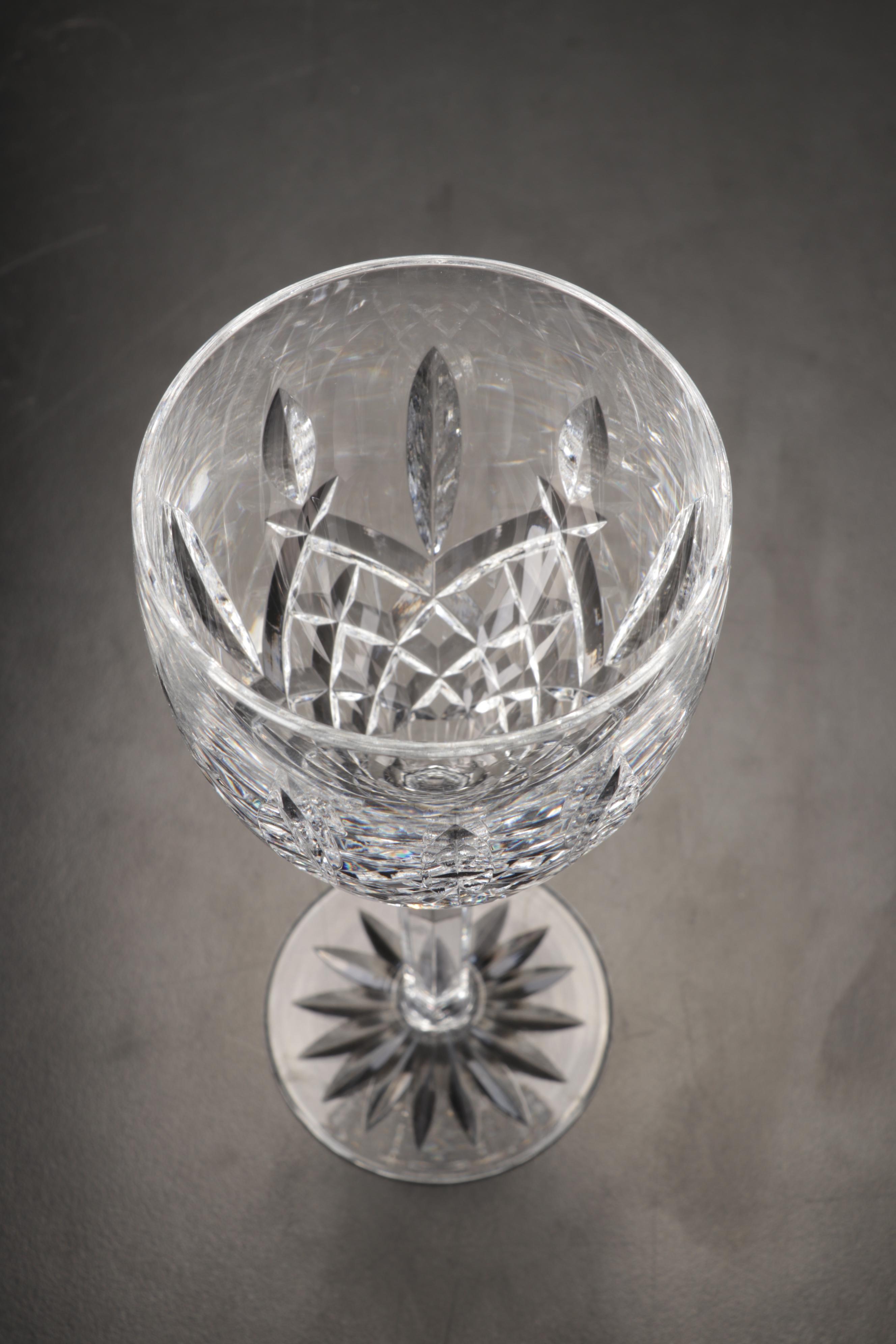 Waterford Crystal "Araglin" Water Goblets and Claret Glasses, Late 20th Century