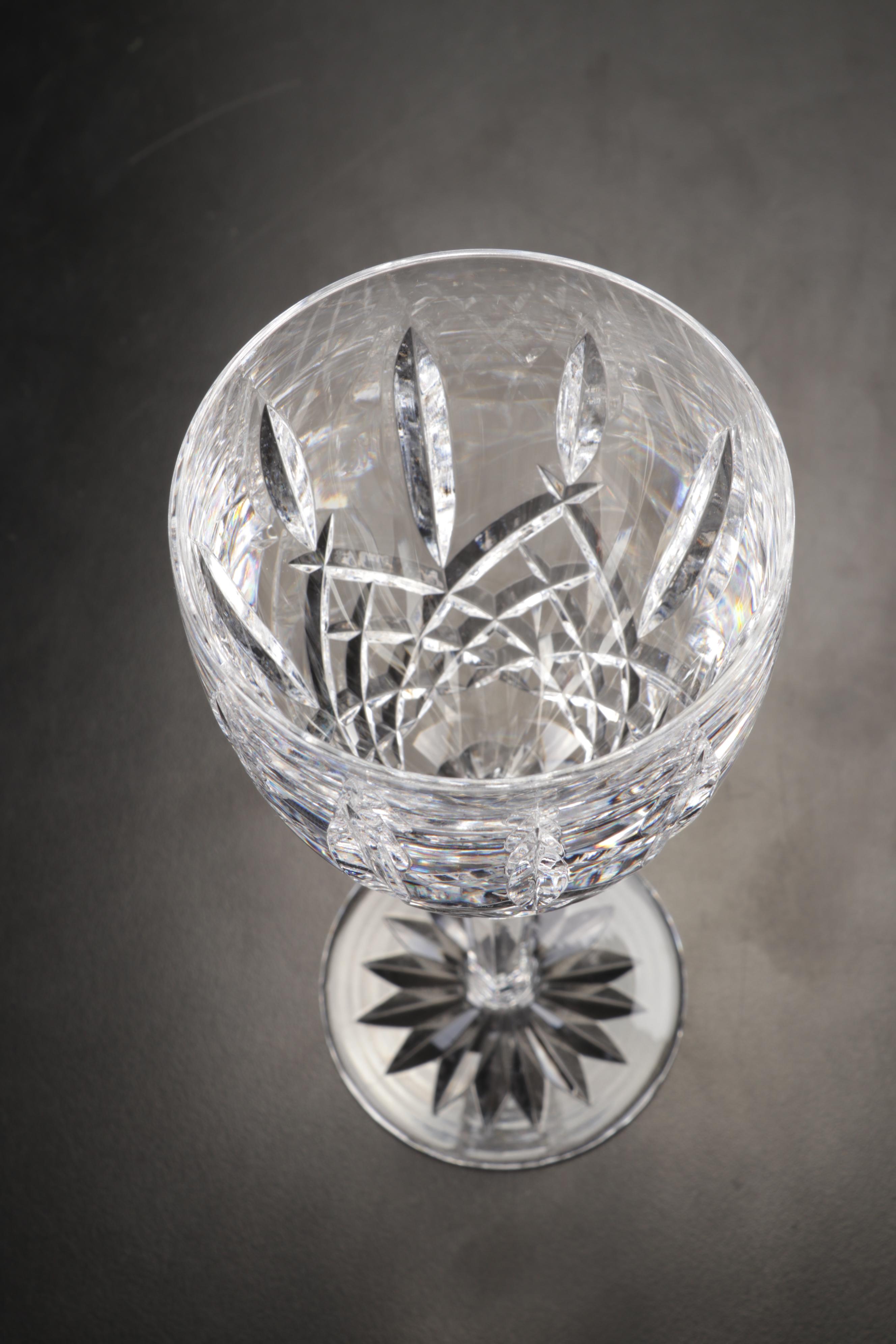Waterford Crystal "Araglin" Water Goblets and Claret Glasses, Late 20th Century
